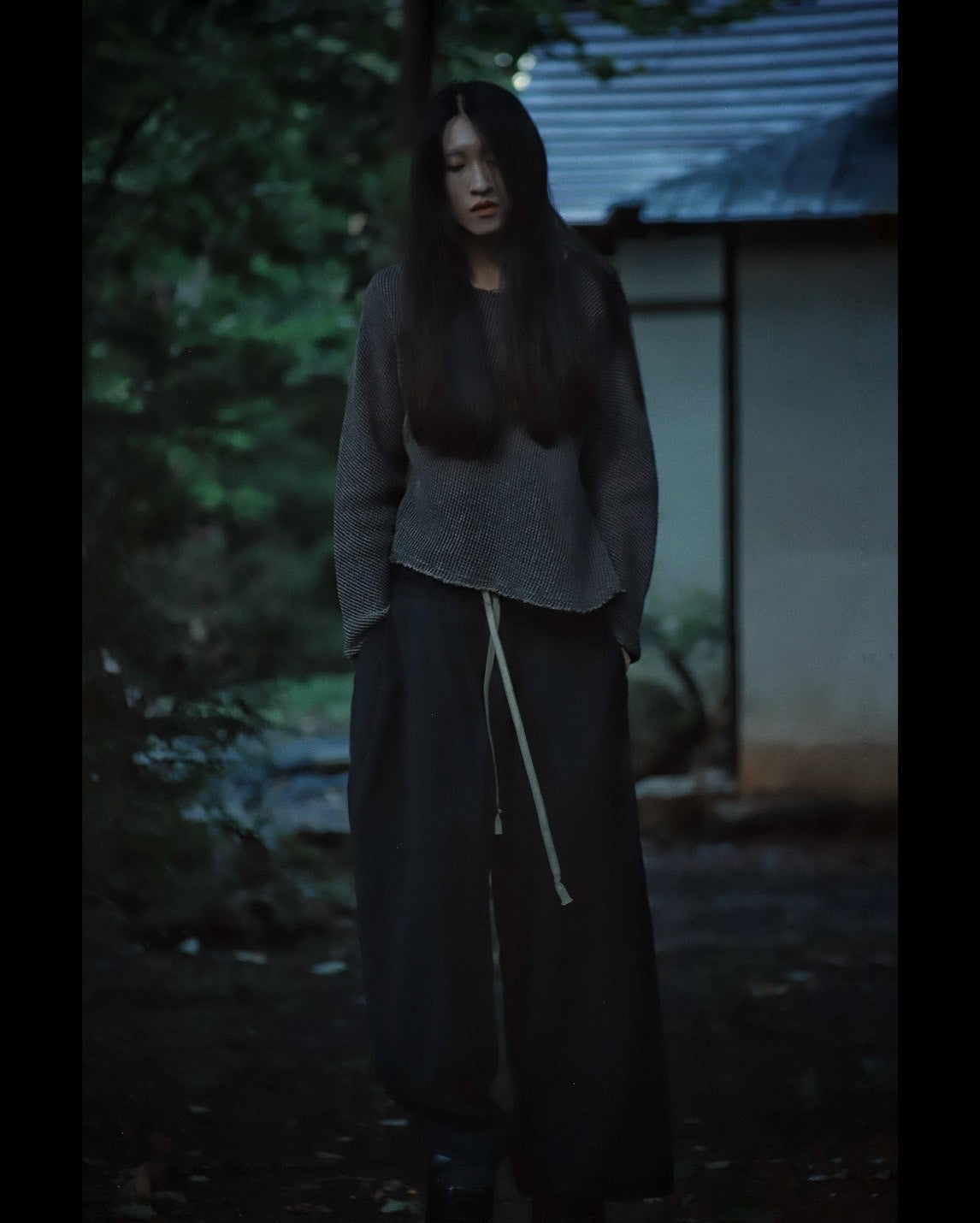 asymmetry tuck easy pants