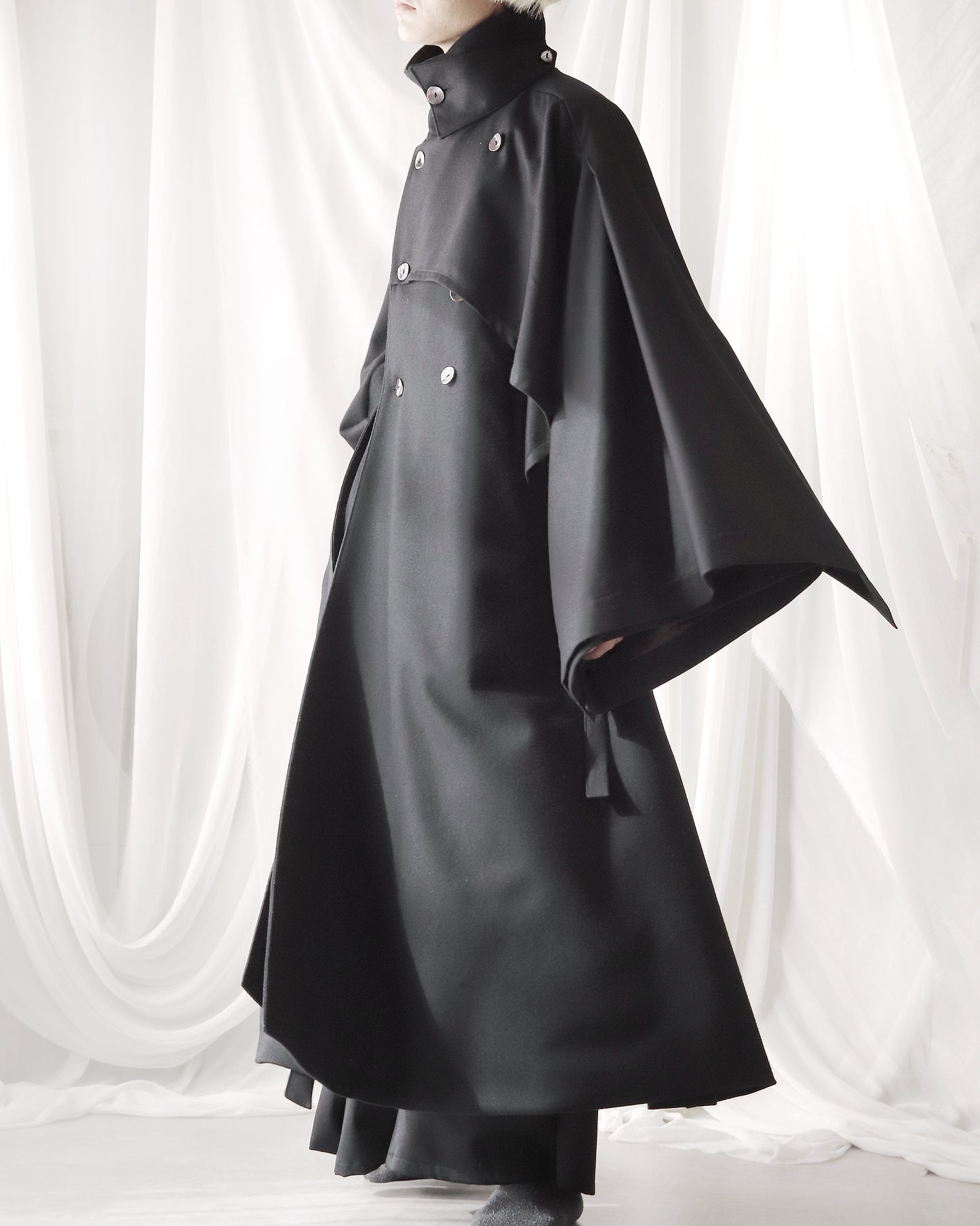 wool layered trench coat