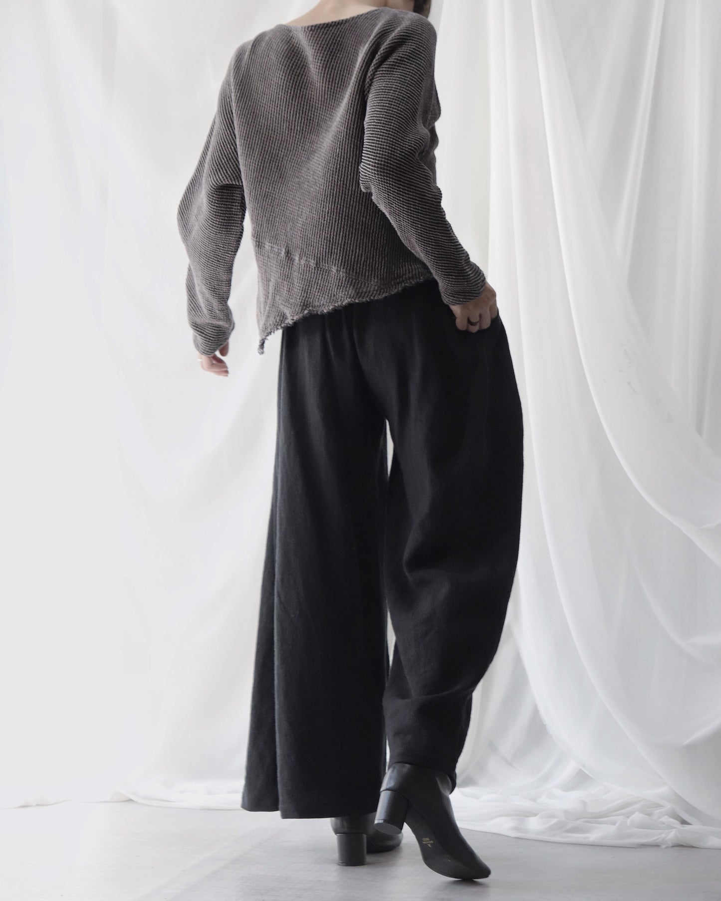 waffle bias pullover