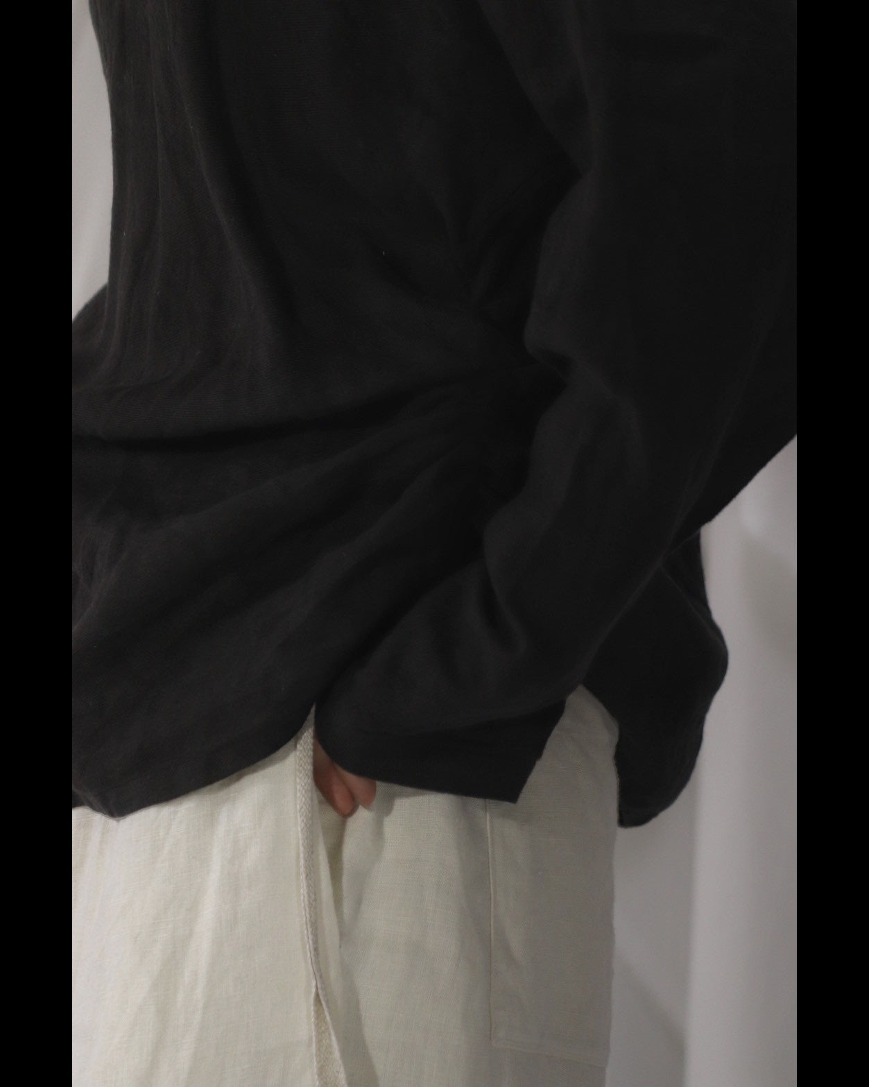 bias-cut pullover