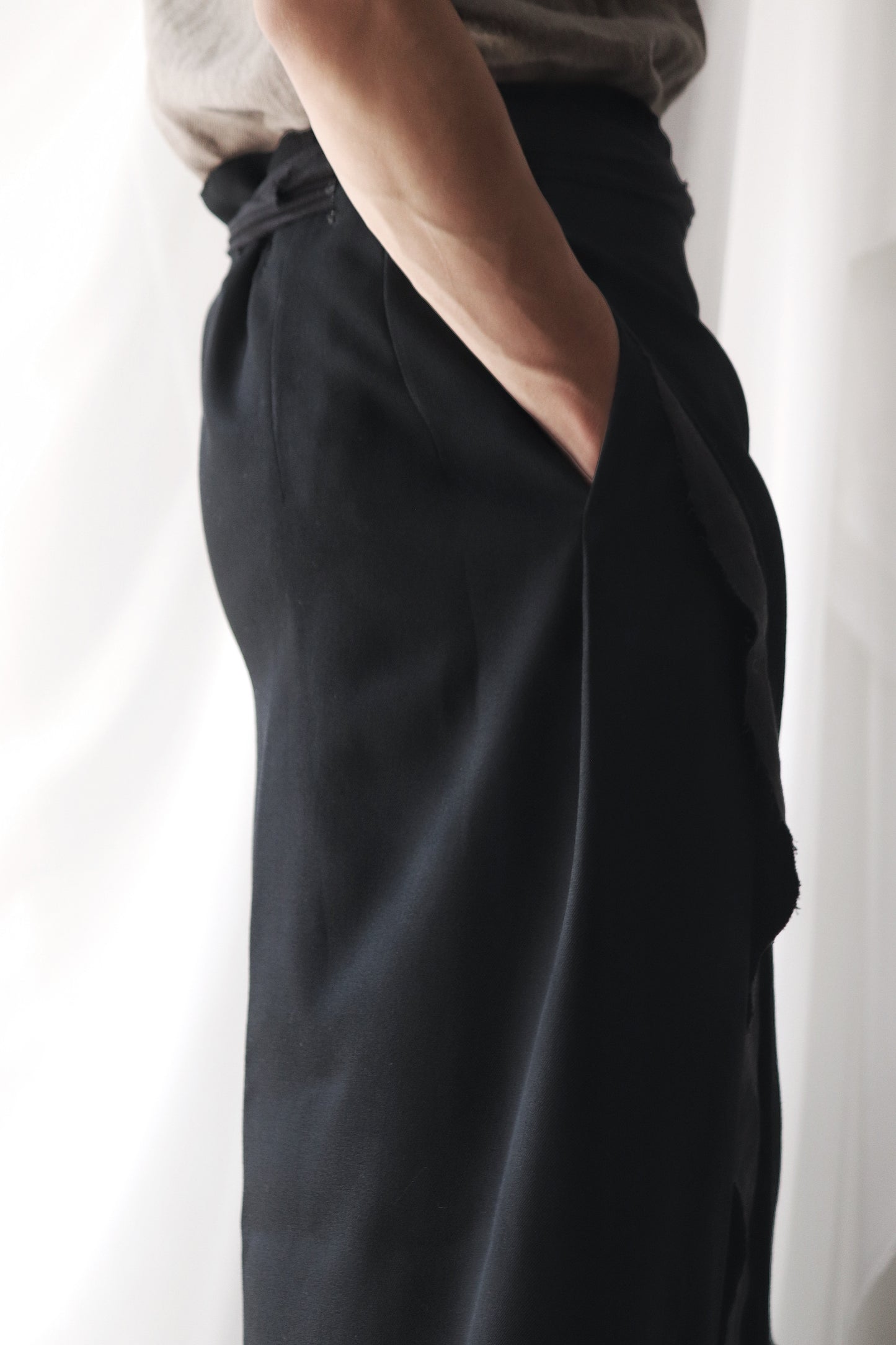 wrapped layered frayed skirt