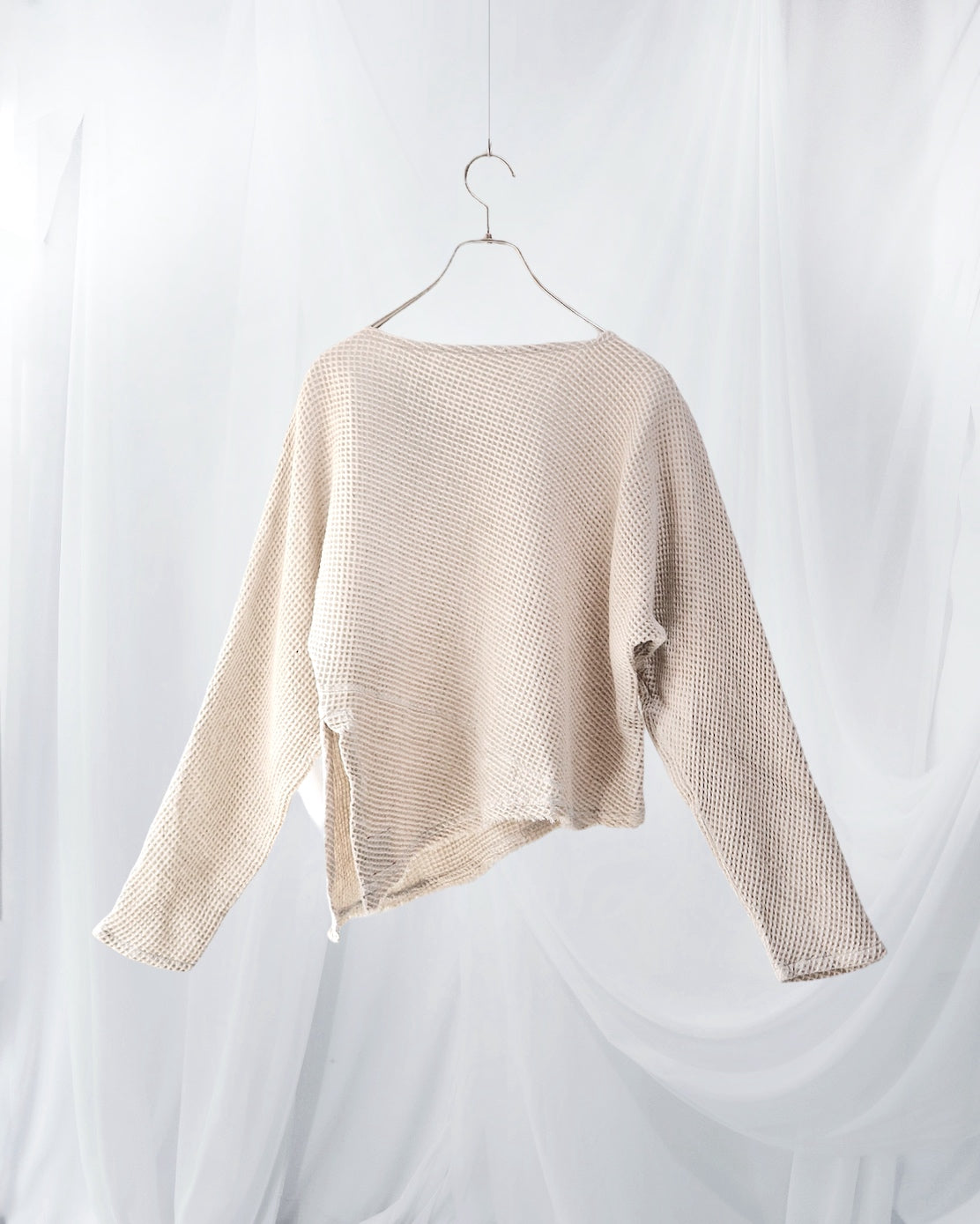 waffle bias pullover