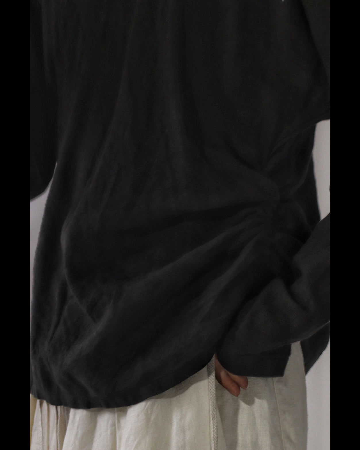 bias-cut pullover