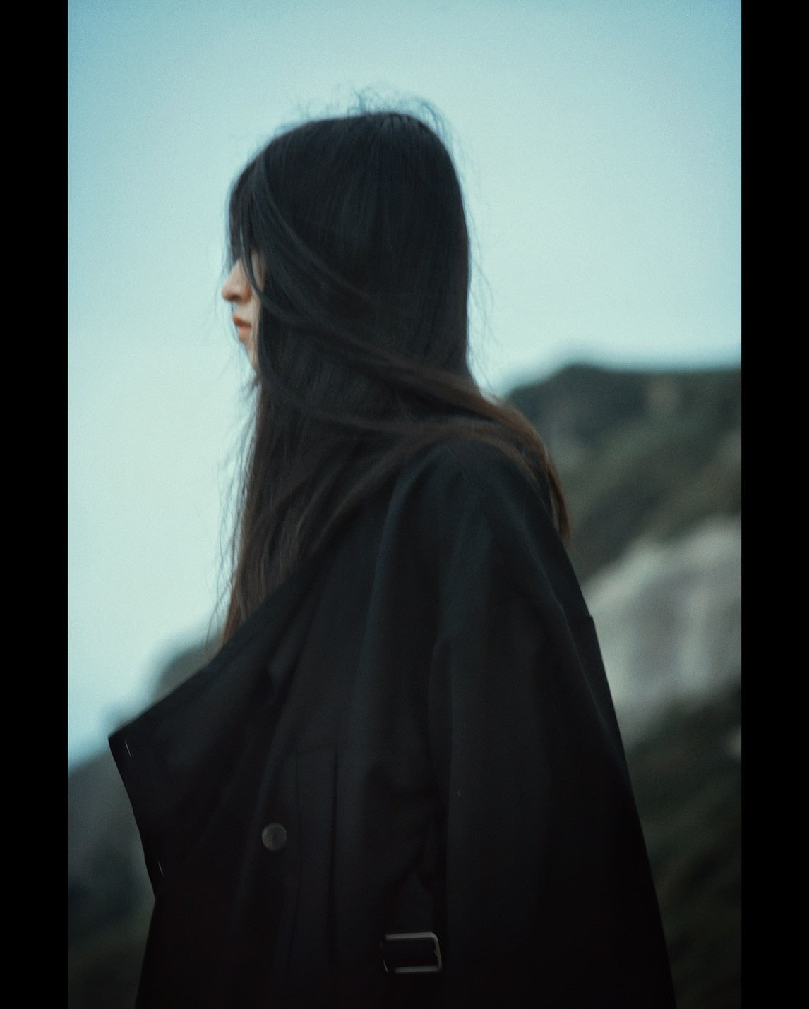 layered frayed coat