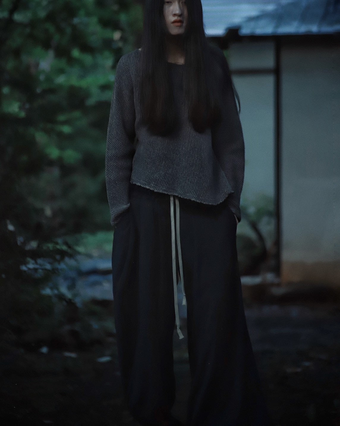 asymmetry tuck easy pants