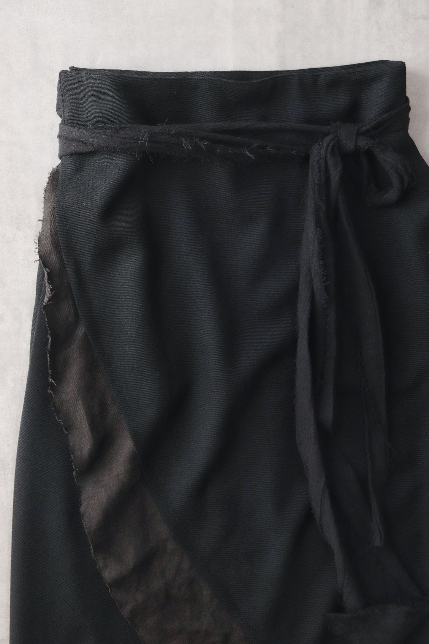 wrapped layered frayed skirt
