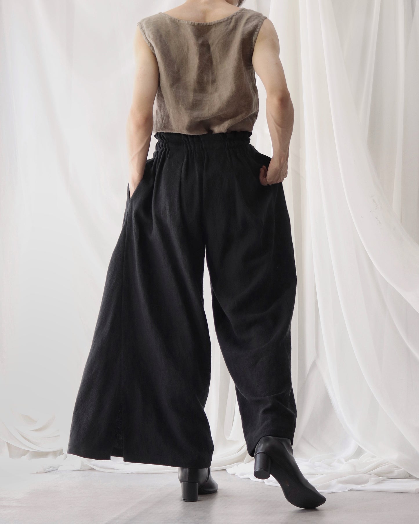 asymmetry tuck easy pants