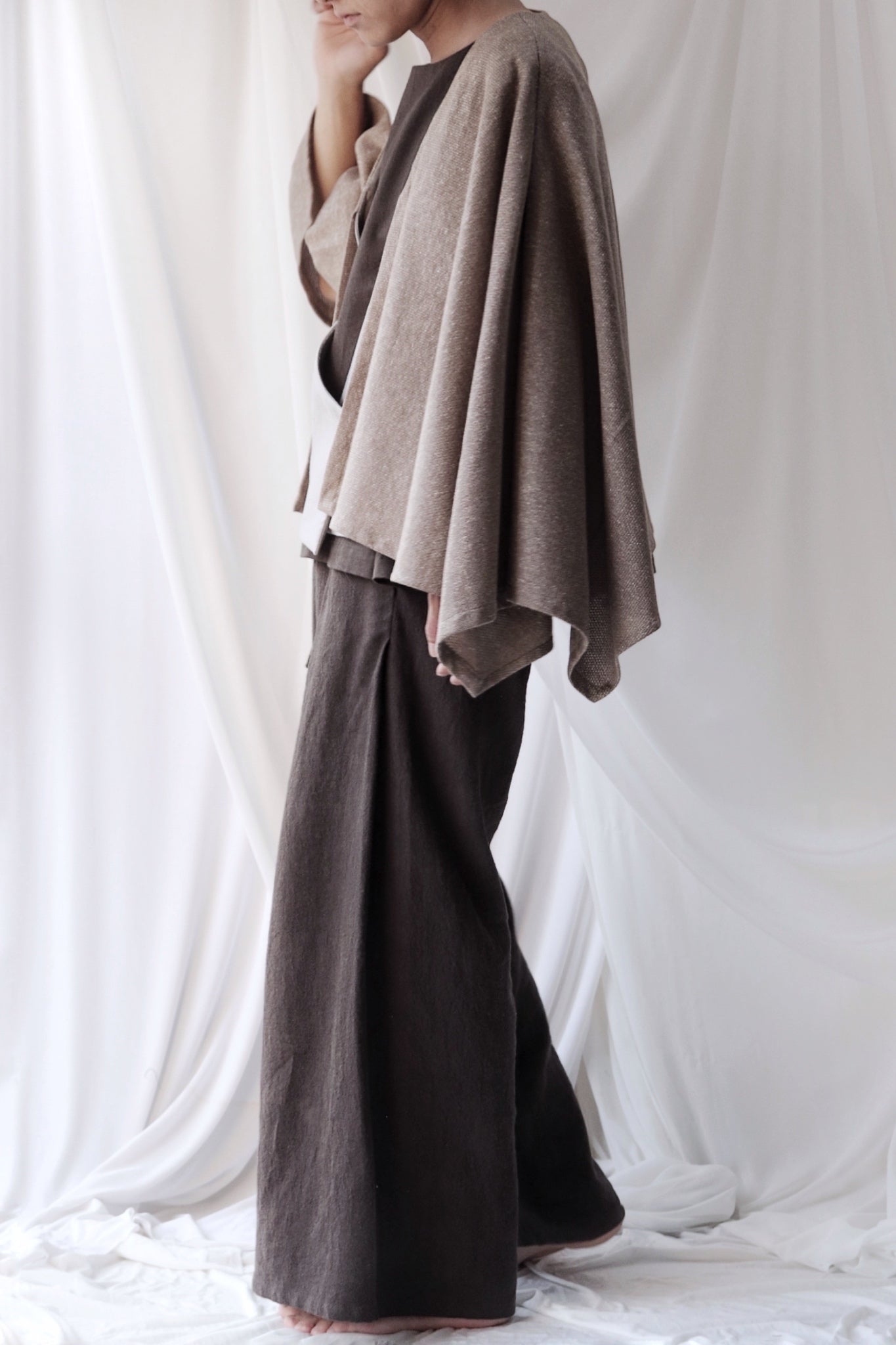 cotton knit haori cardigan