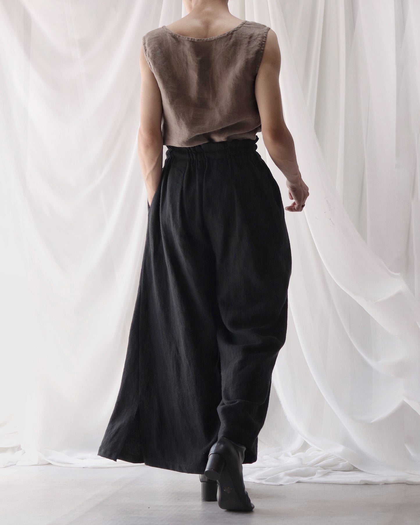 asymmetry tuck easy pants