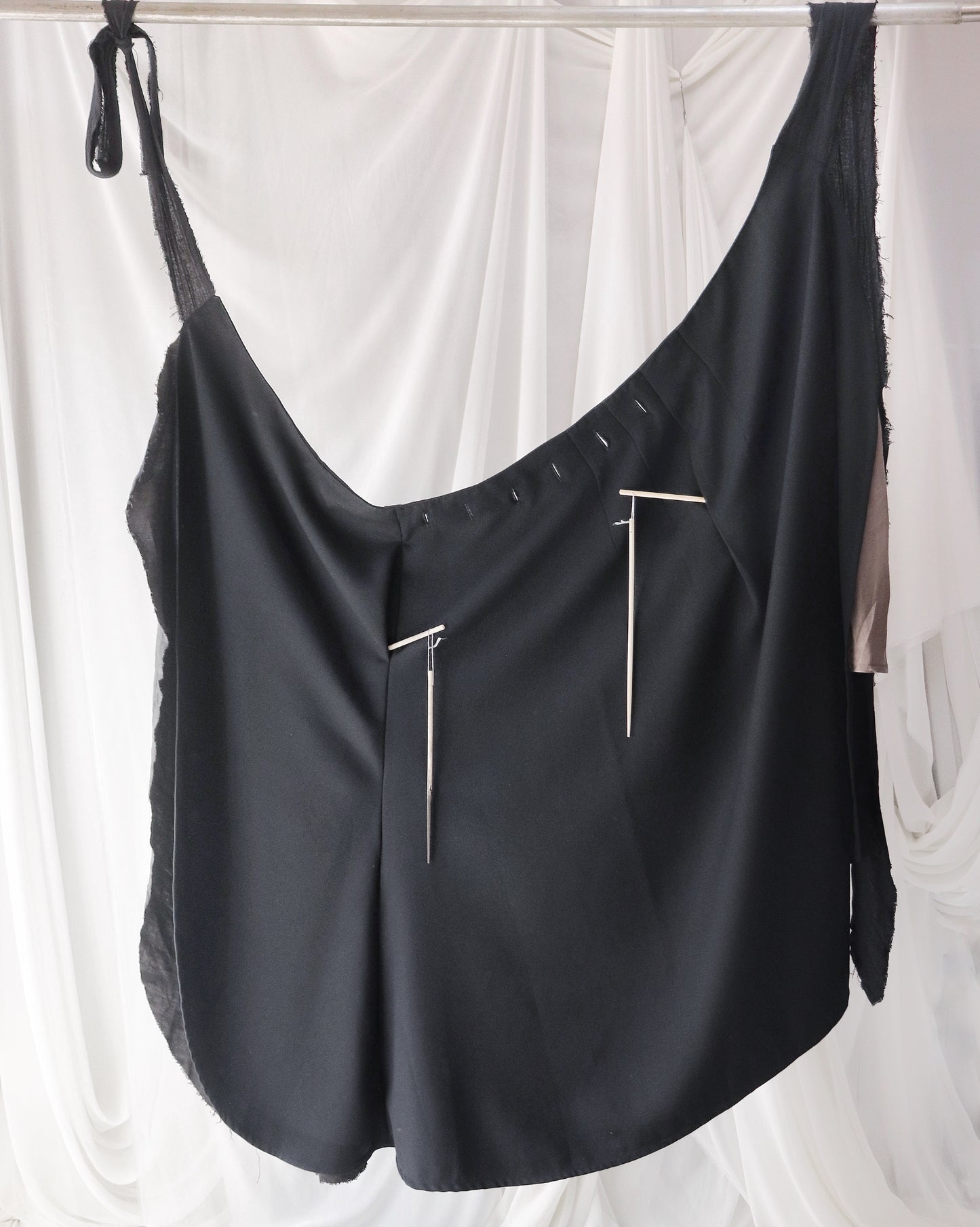 wrapped layered frayed skirt