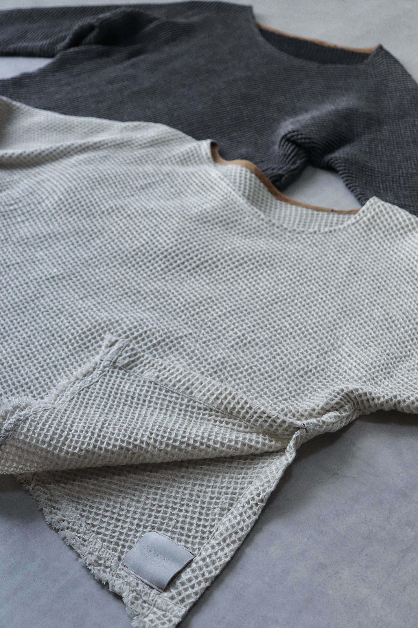 waffle bias pullover