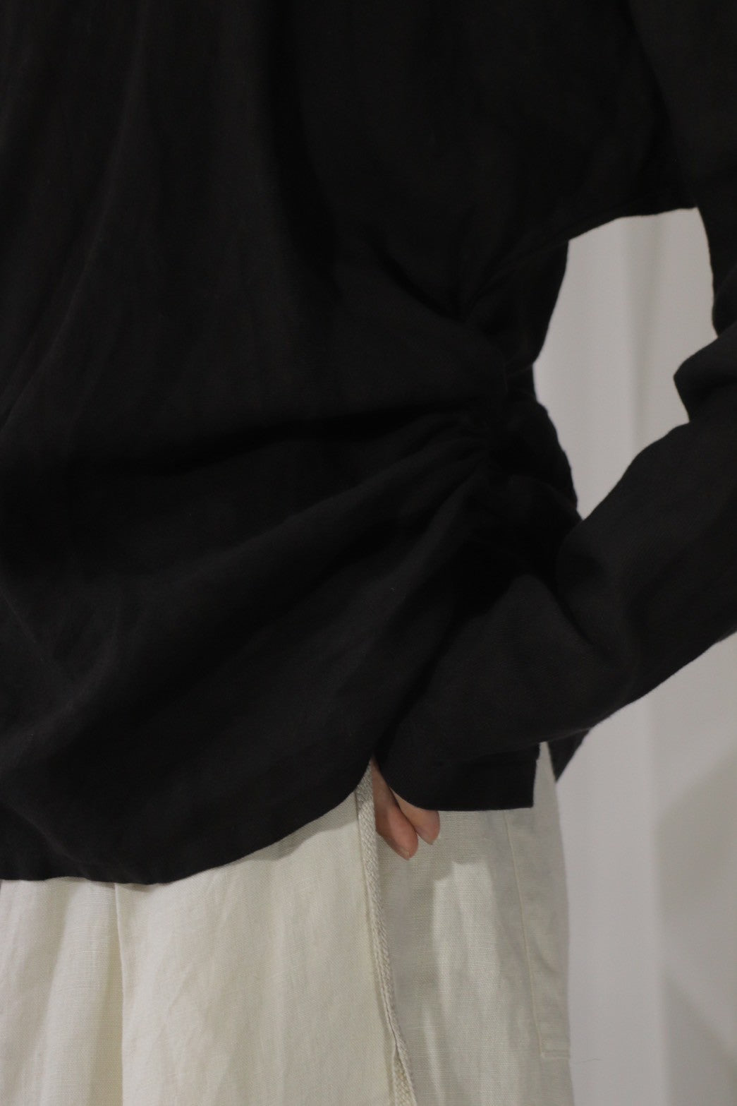 bias-cut pullover