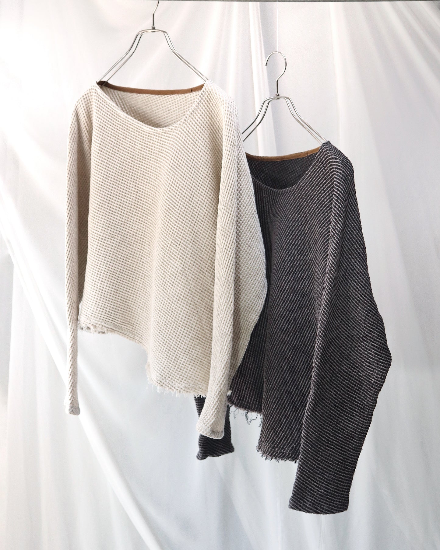 waffle bias pullover