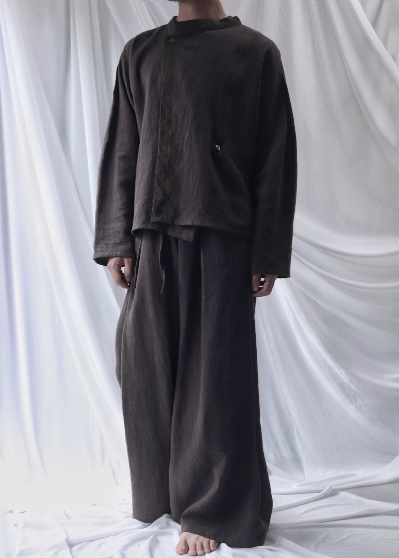 side tuck wide easy slacks