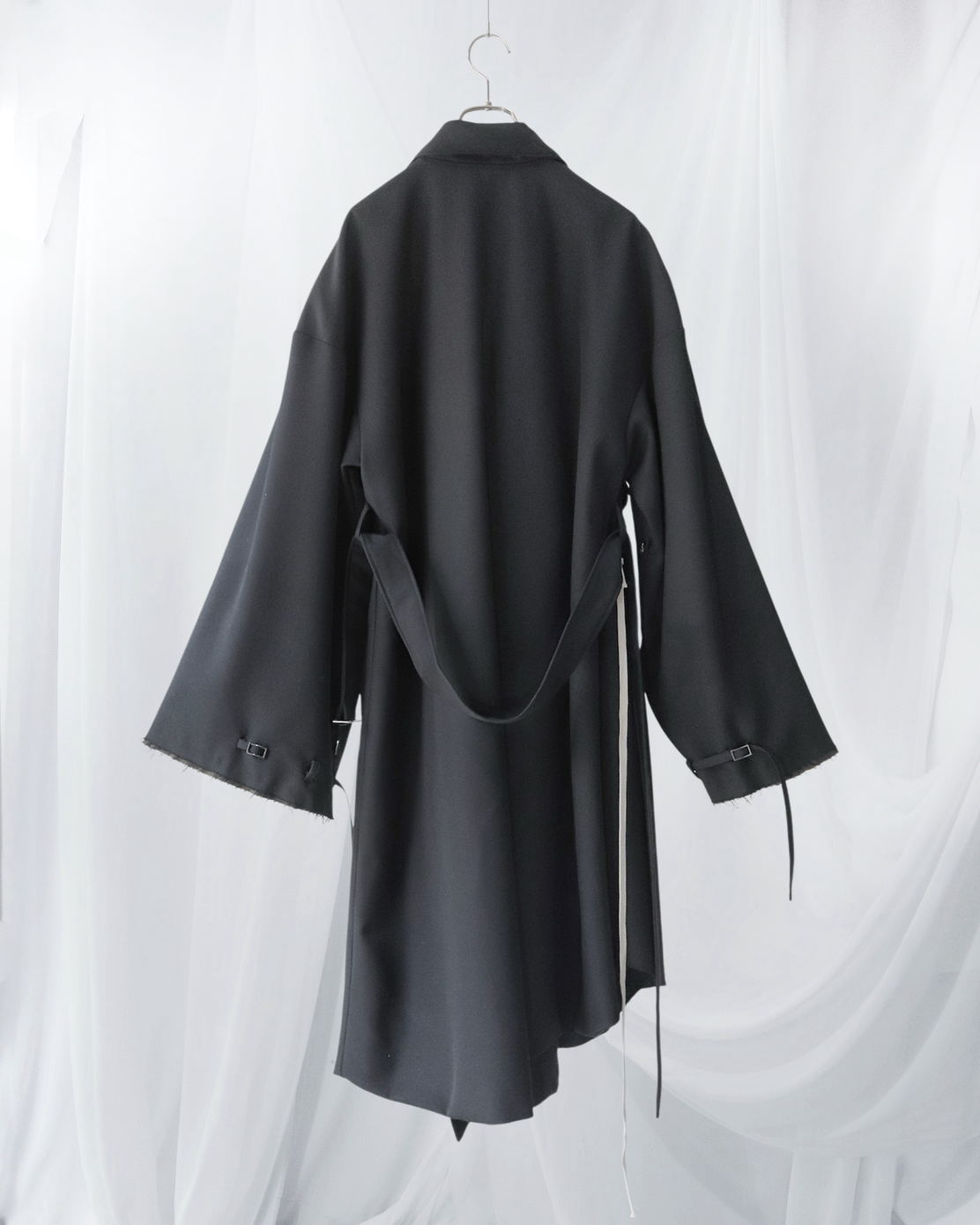 layered frayed coat