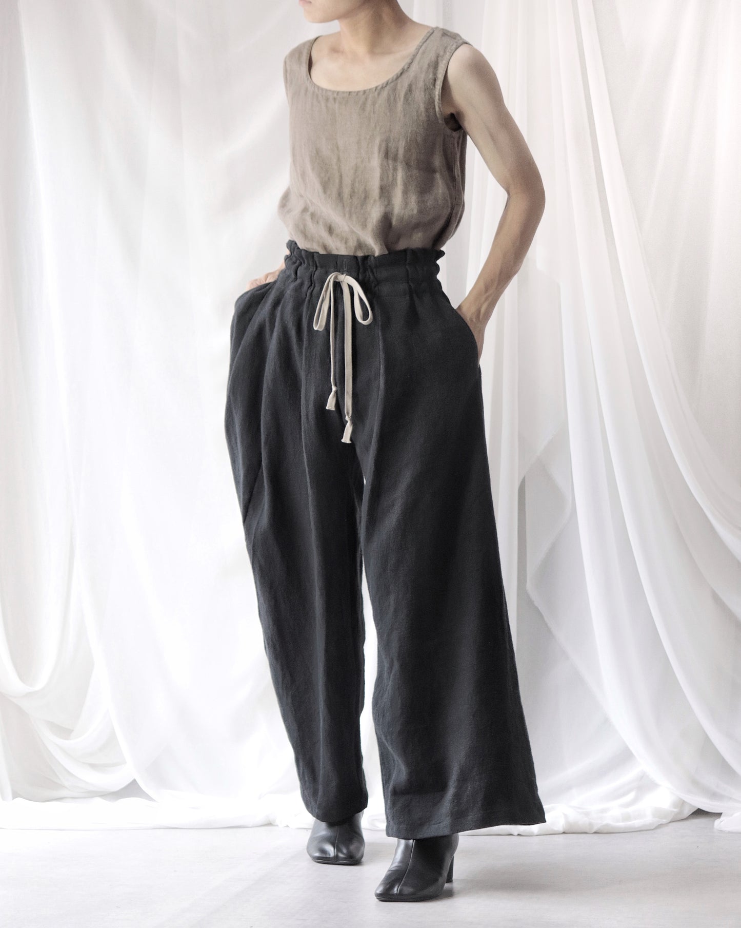 asymmetry tuck easy pants