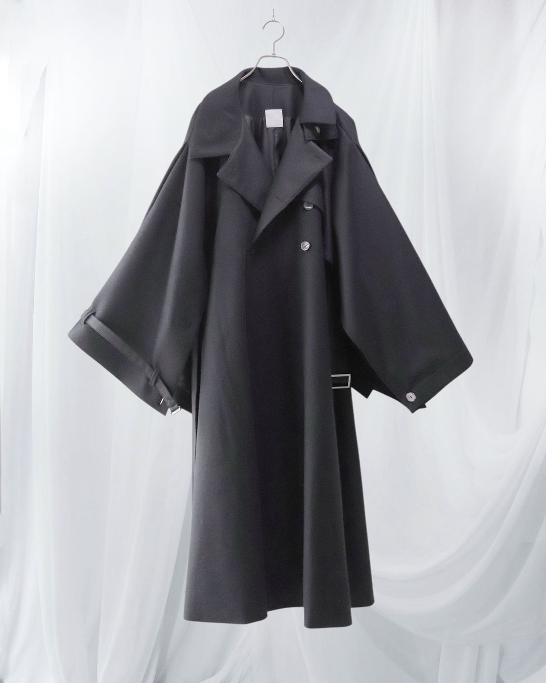 wool layered trench coat