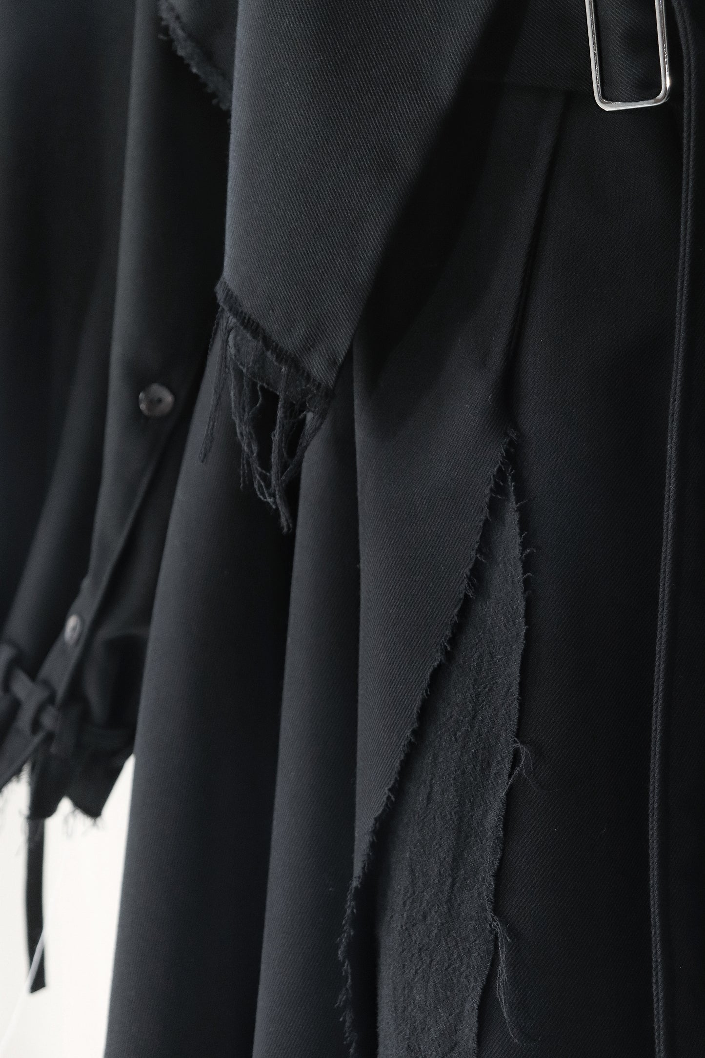 layered frayed coat