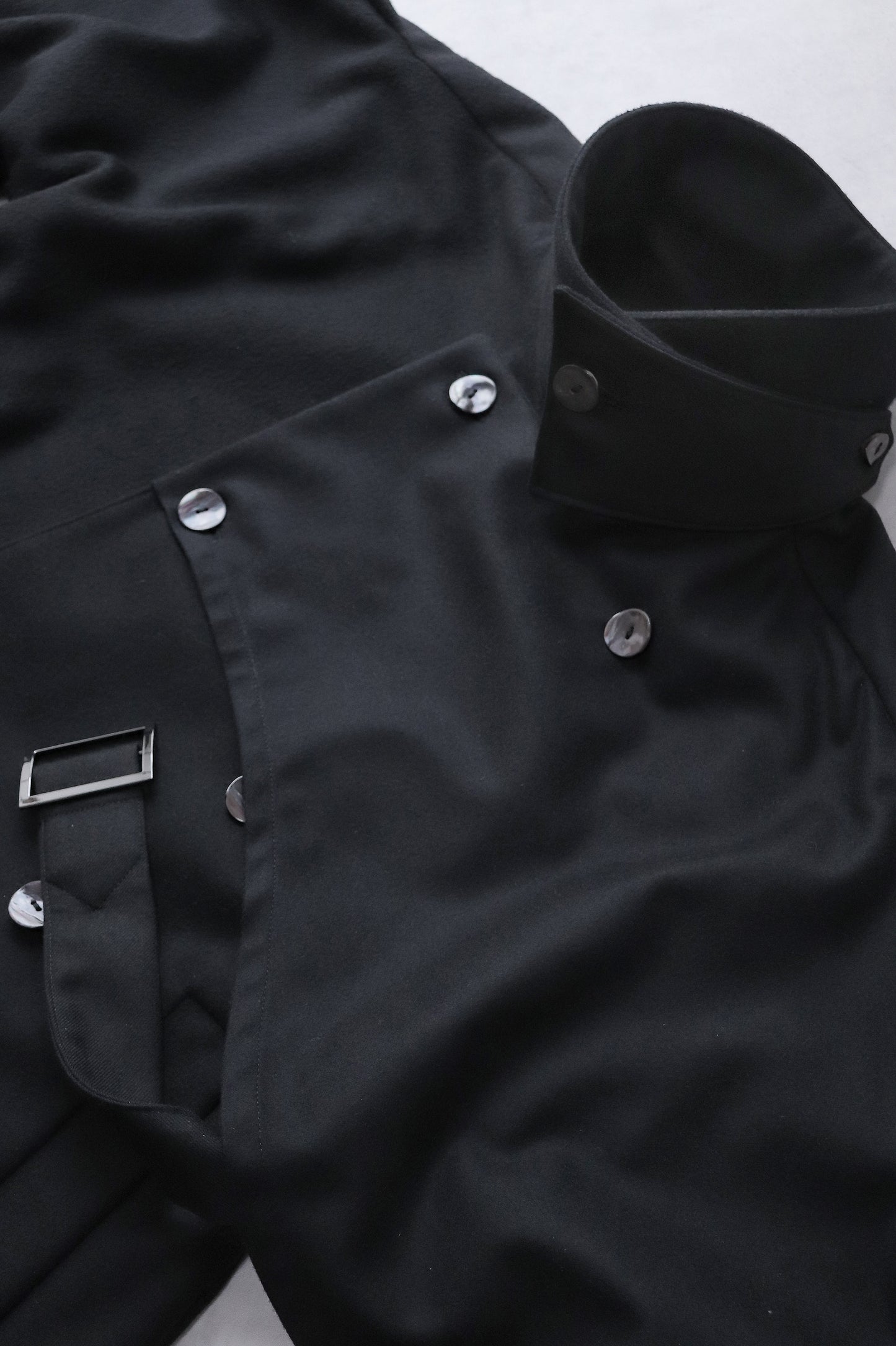 wool layered trench coat