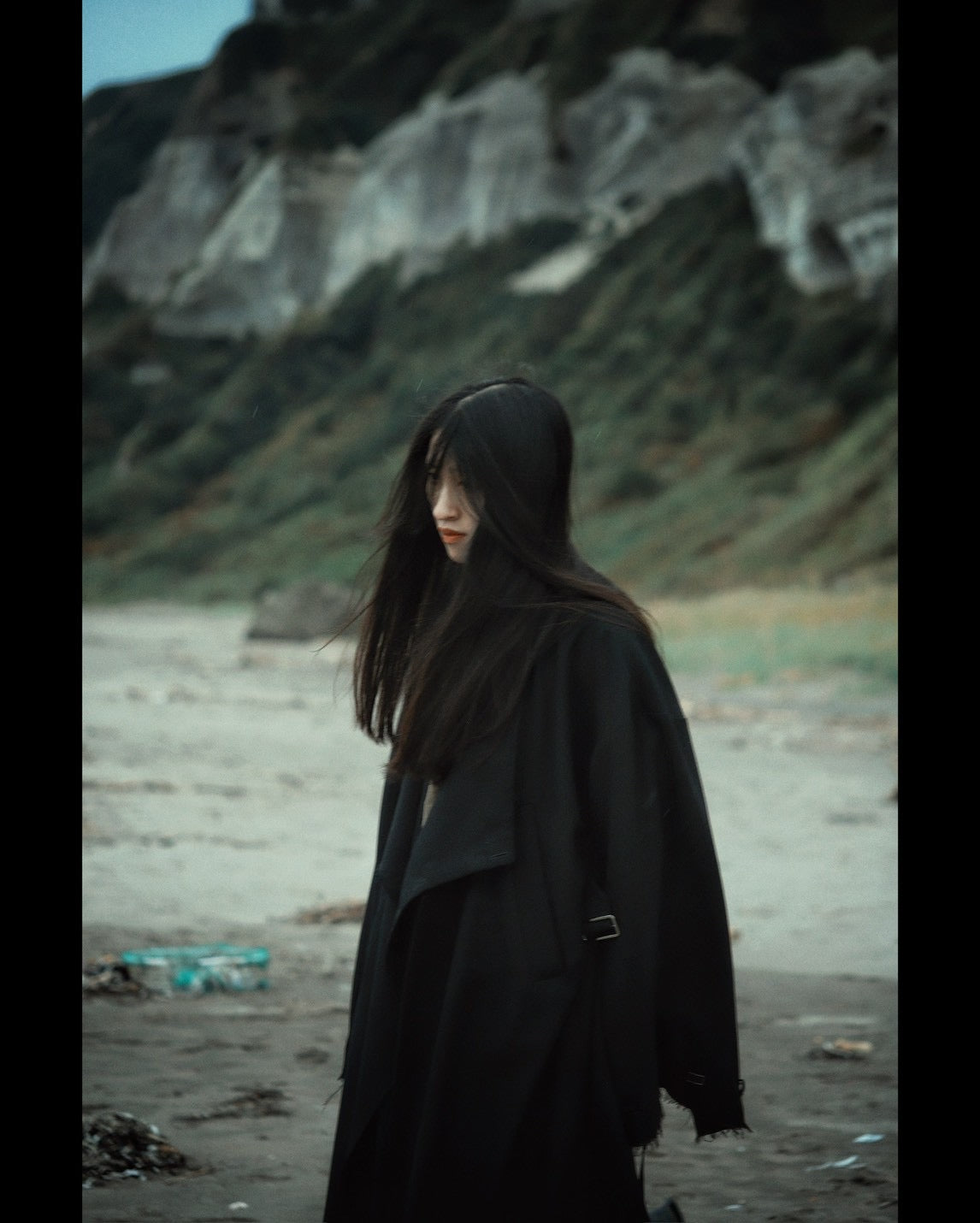 layered frayed coat