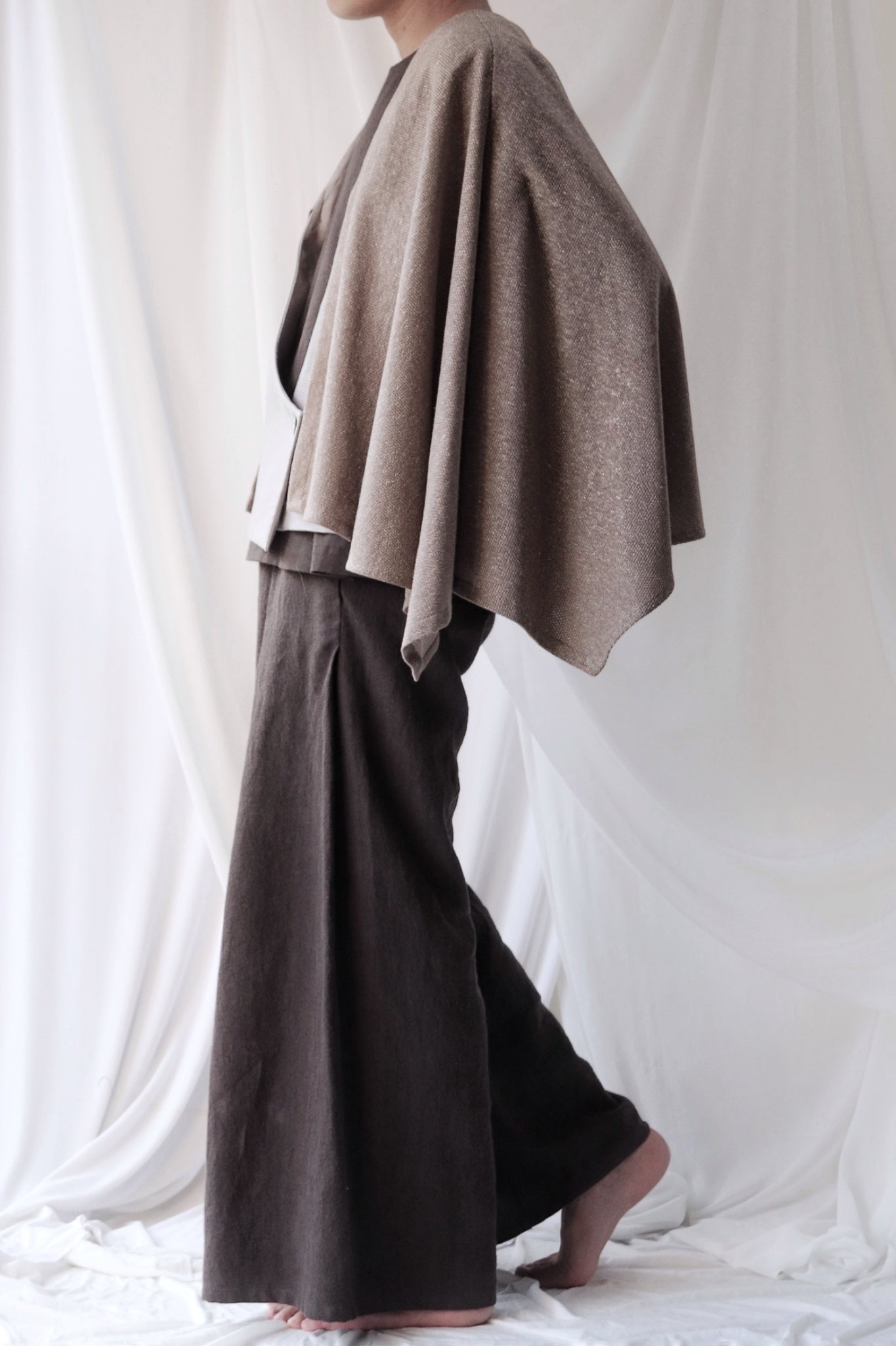 cotton knit haori cardigan