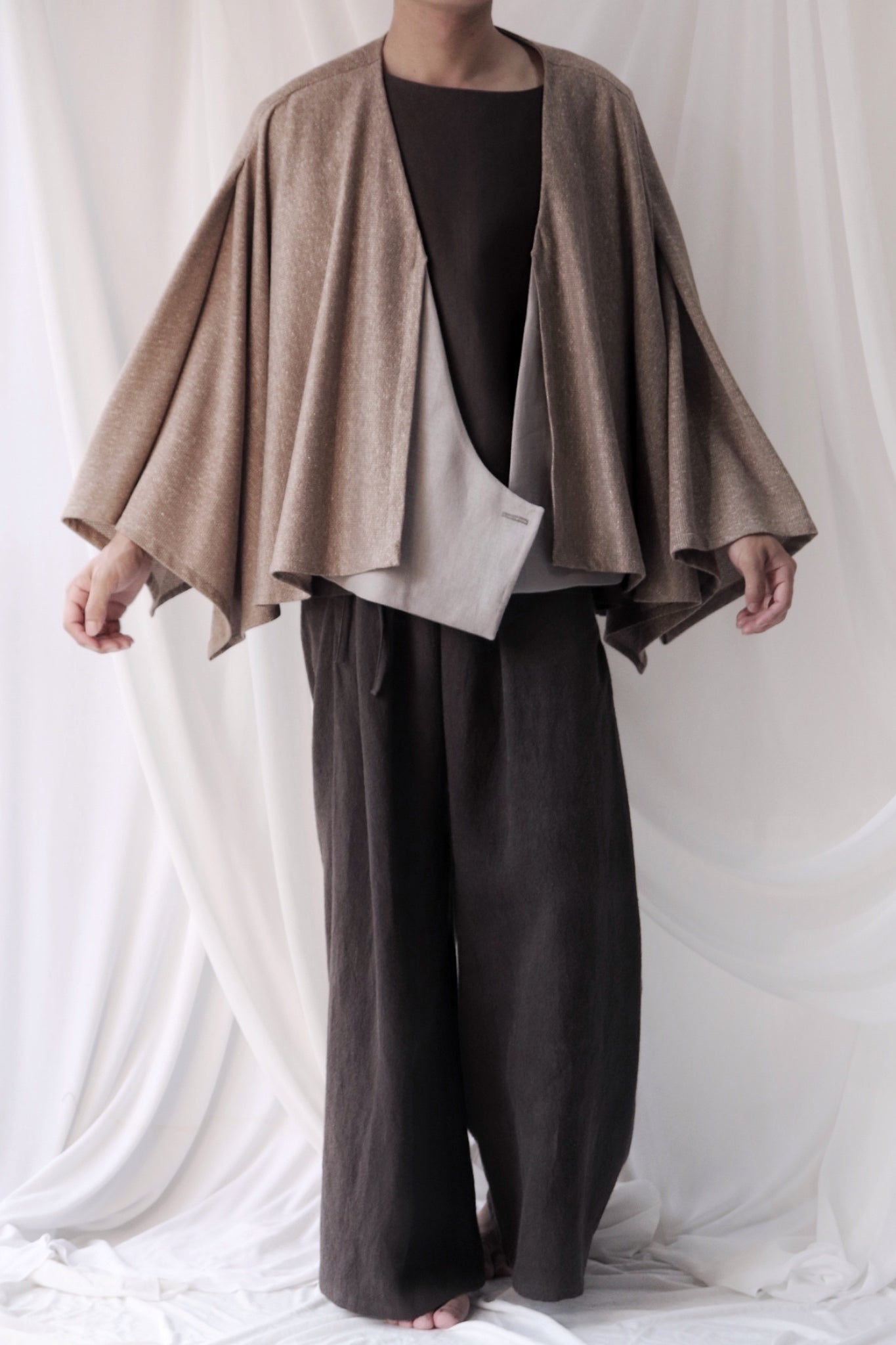 cotton knit haori cardigan