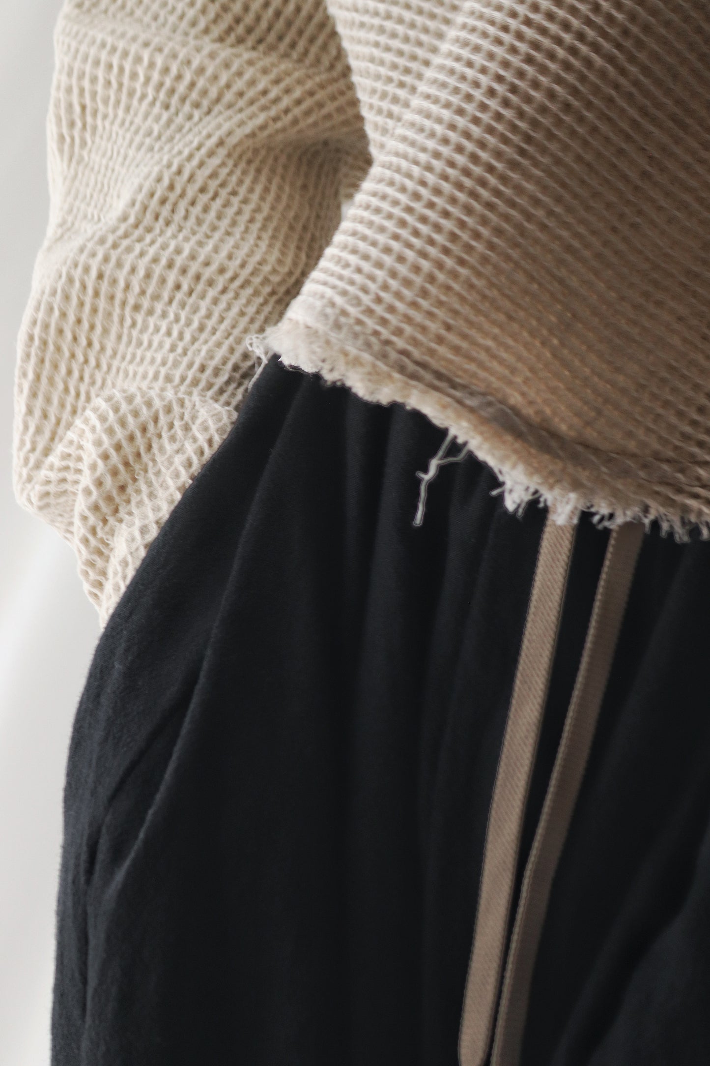 waffle bias pullover