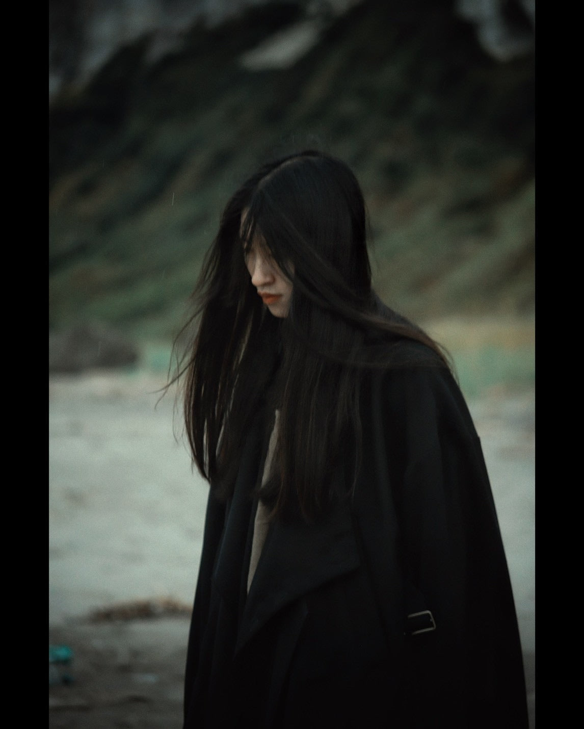 layered frayed coat
