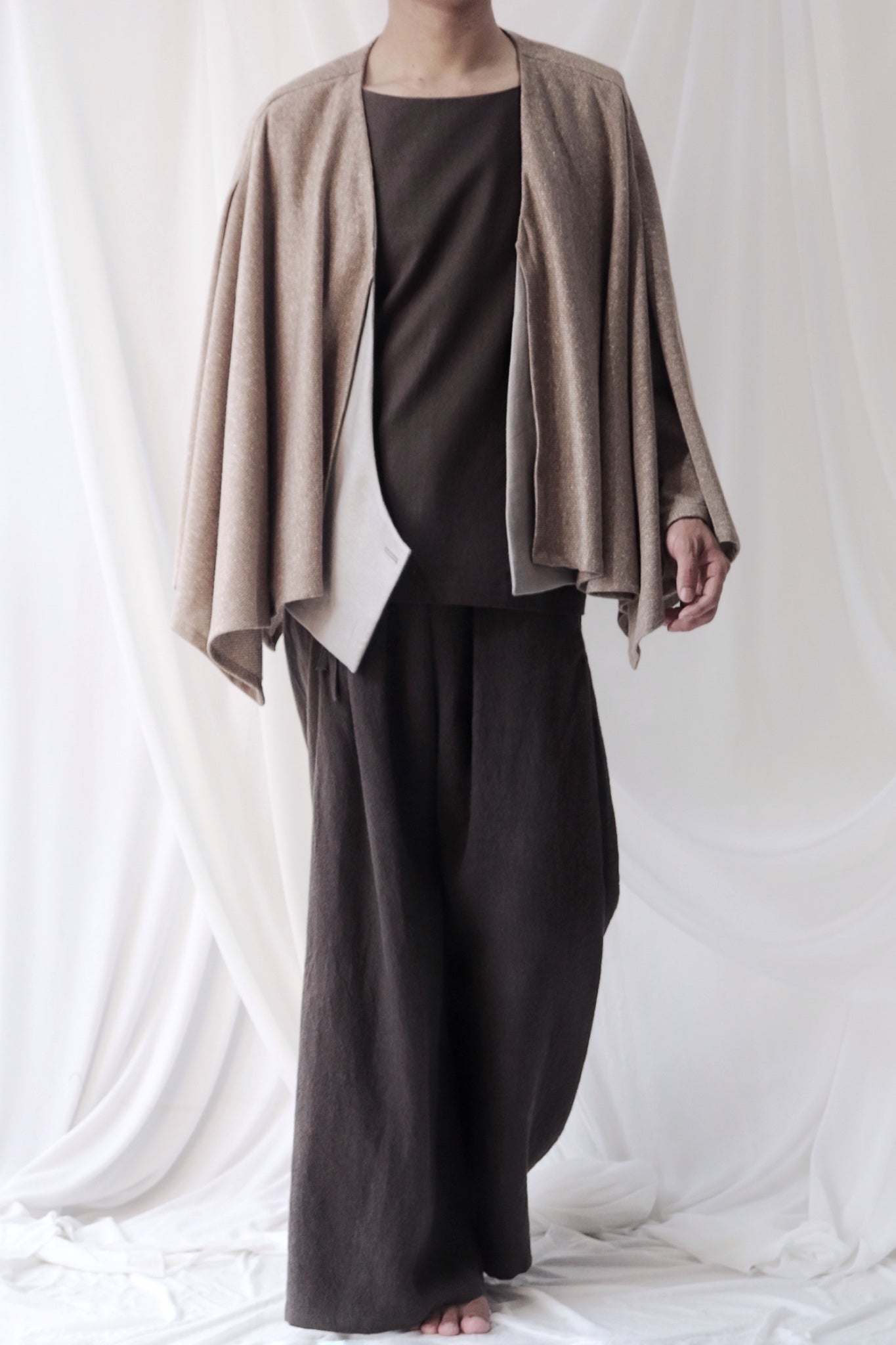 cotton knit haori cardigan