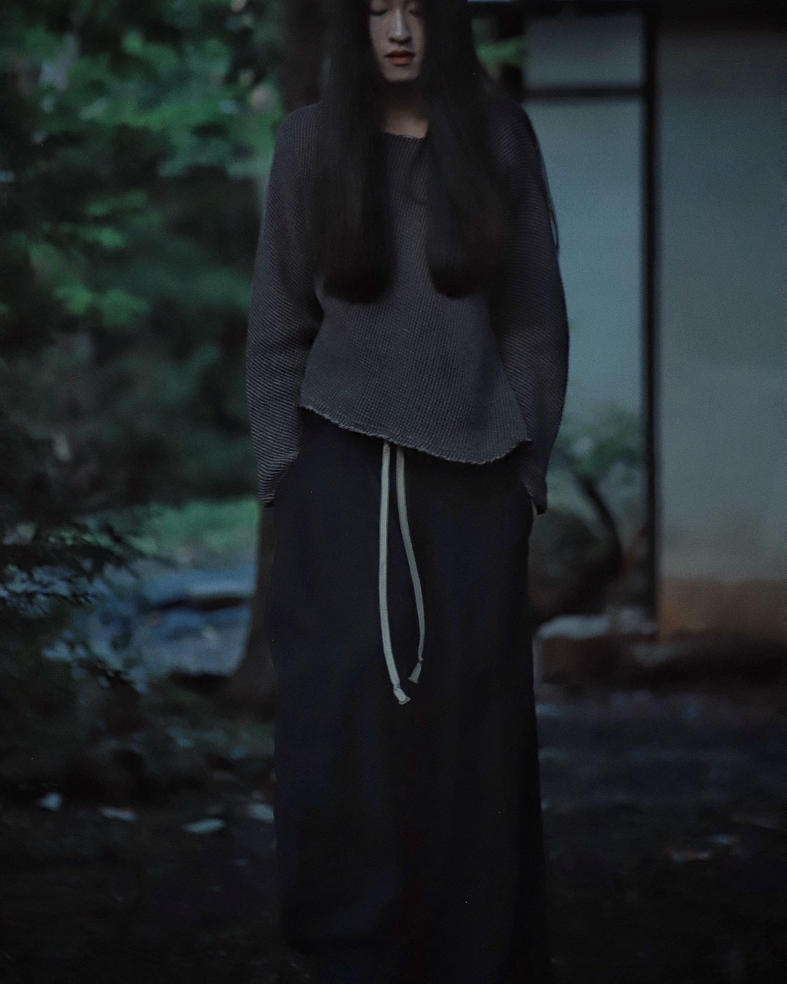 asymmetry tuck easy pants