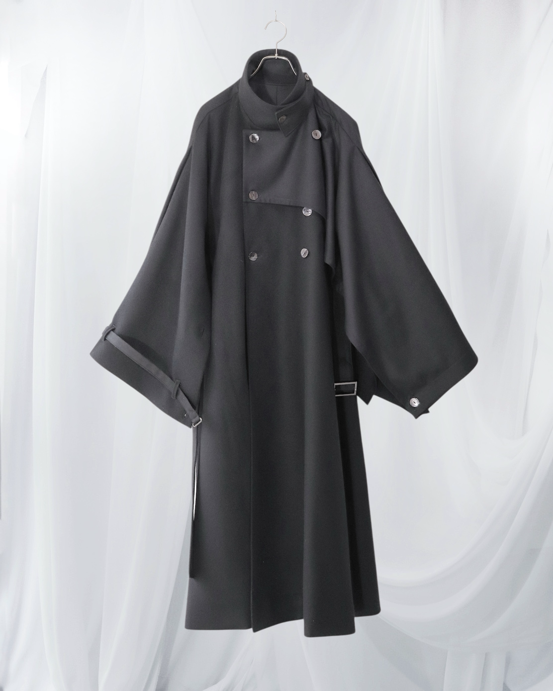 wool layered trench coat