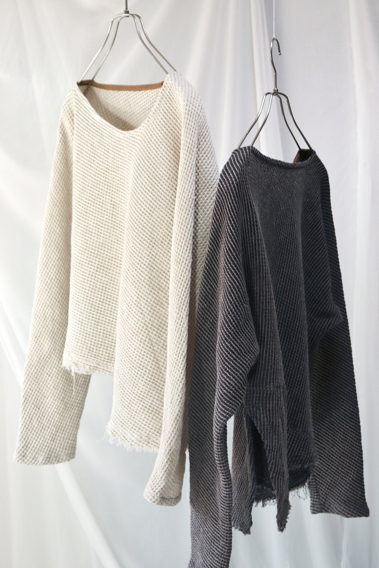 waffle bias pullover
