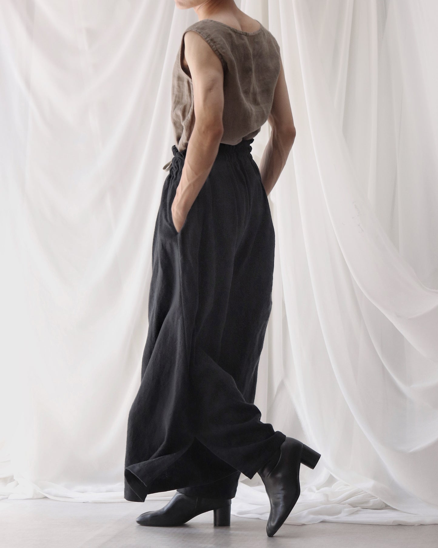 asymmetry tuck easy pants