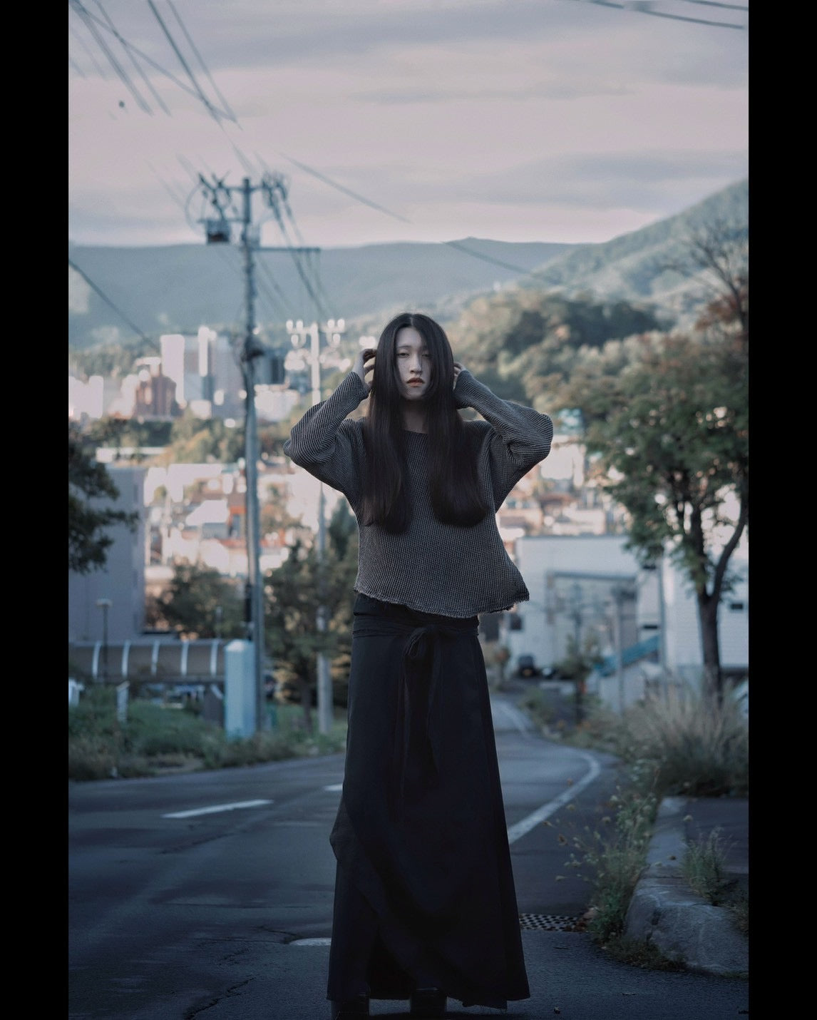 waffle bias pullover