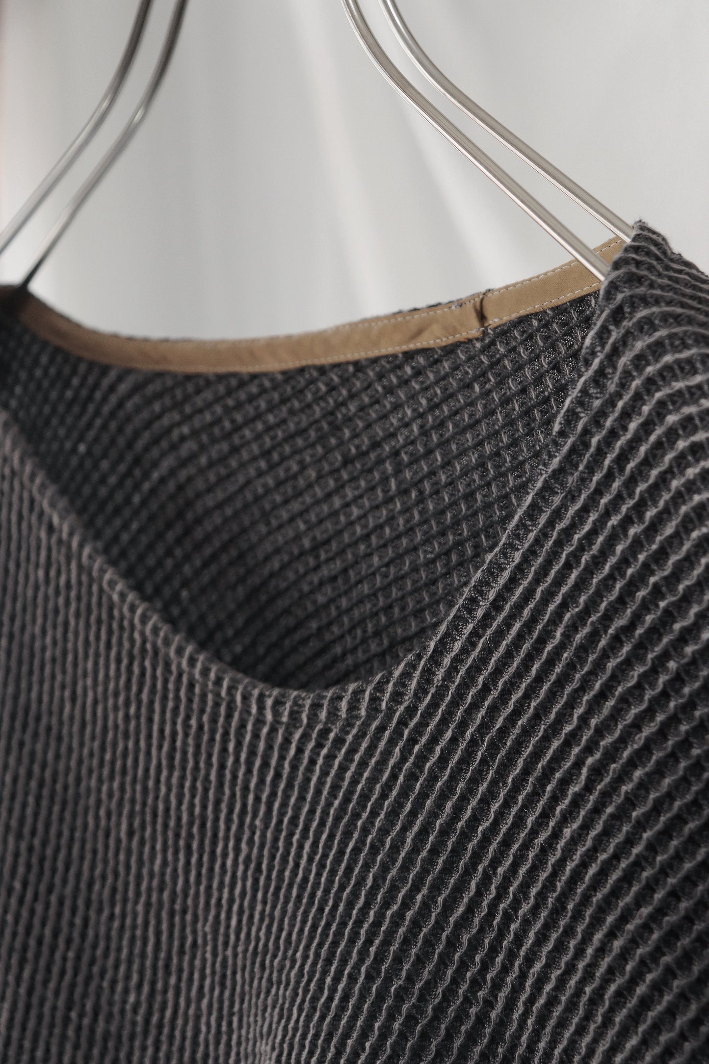 waffle bias pullover