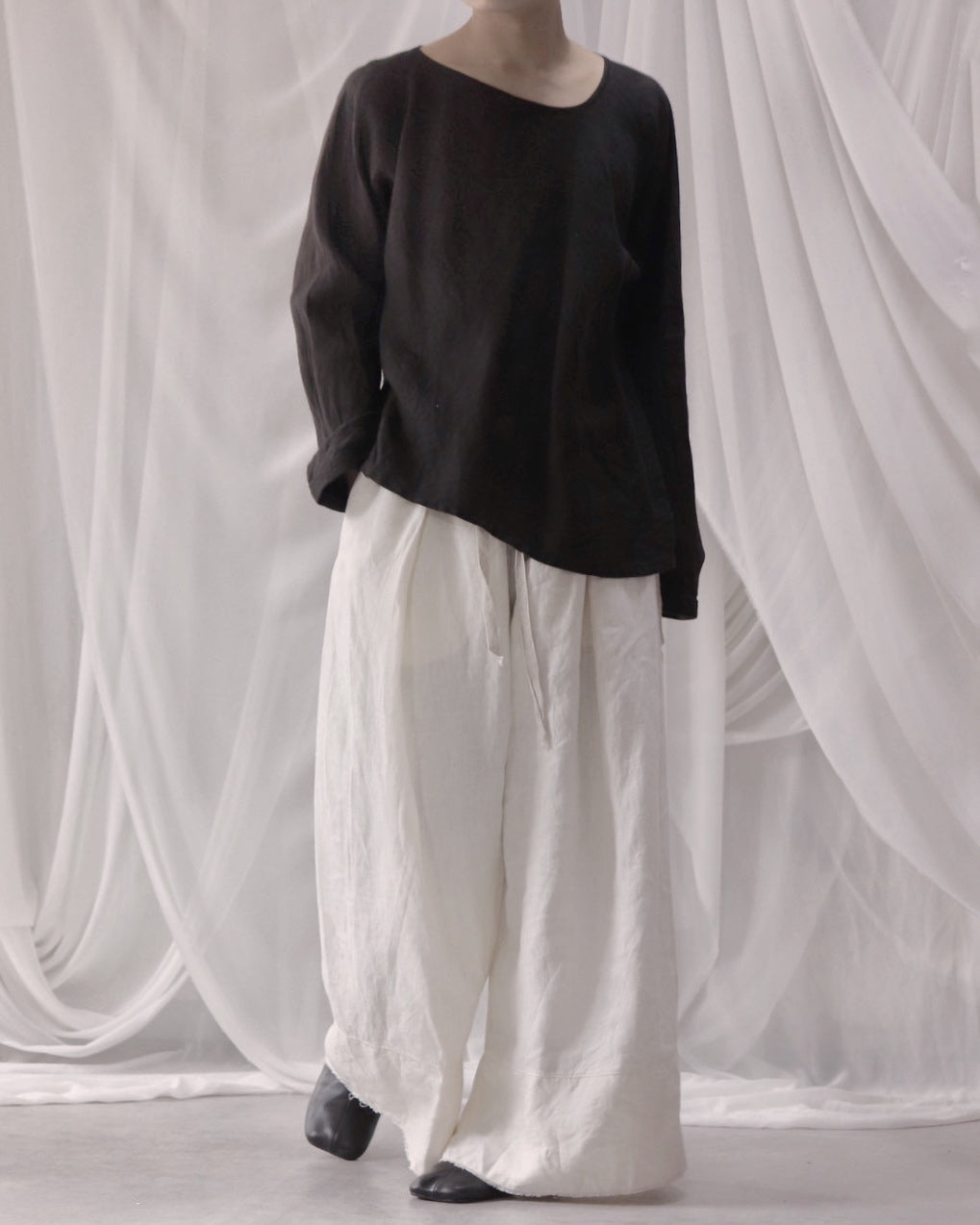 bias-cut pullover