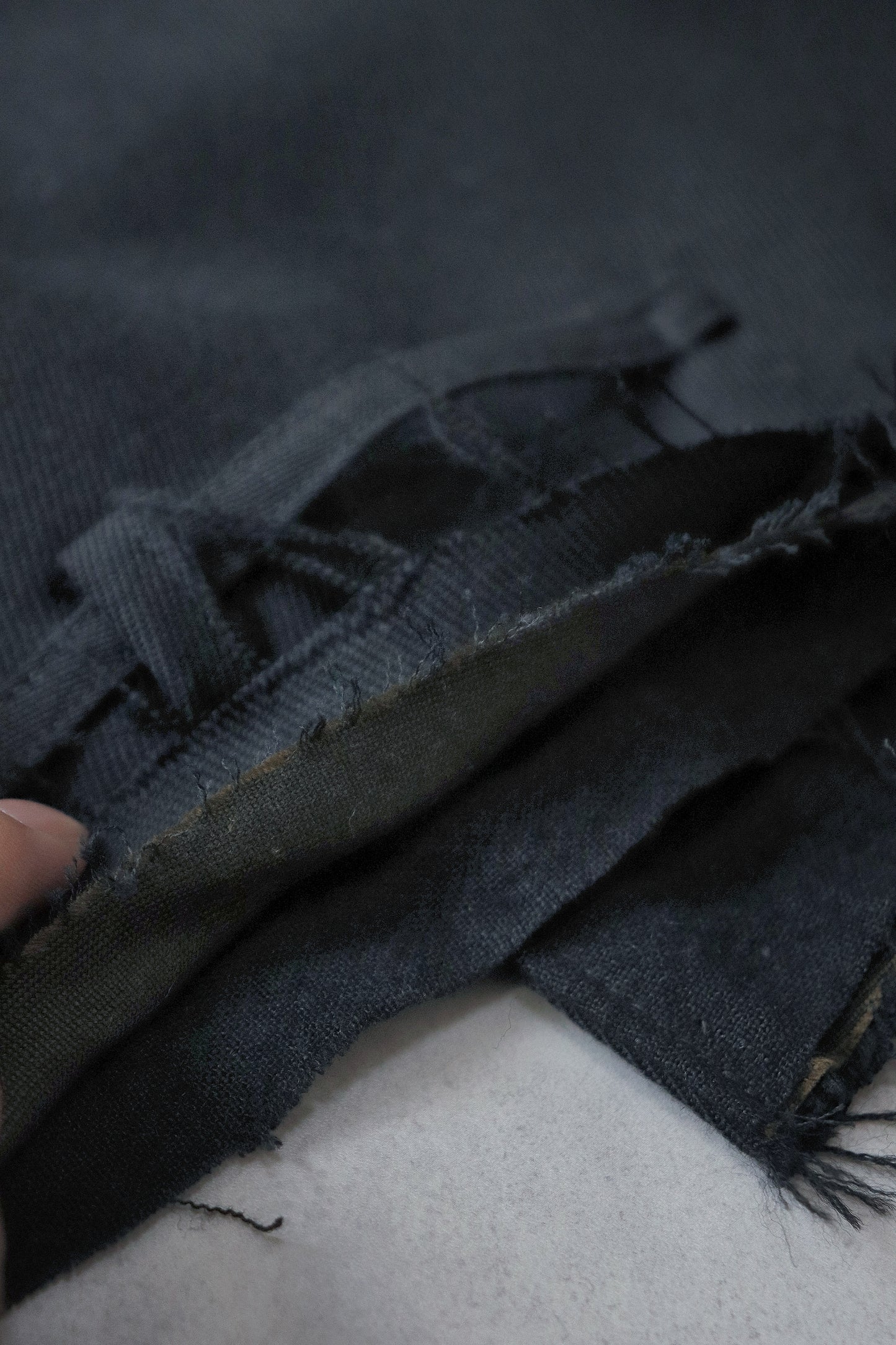 layered frayed coat