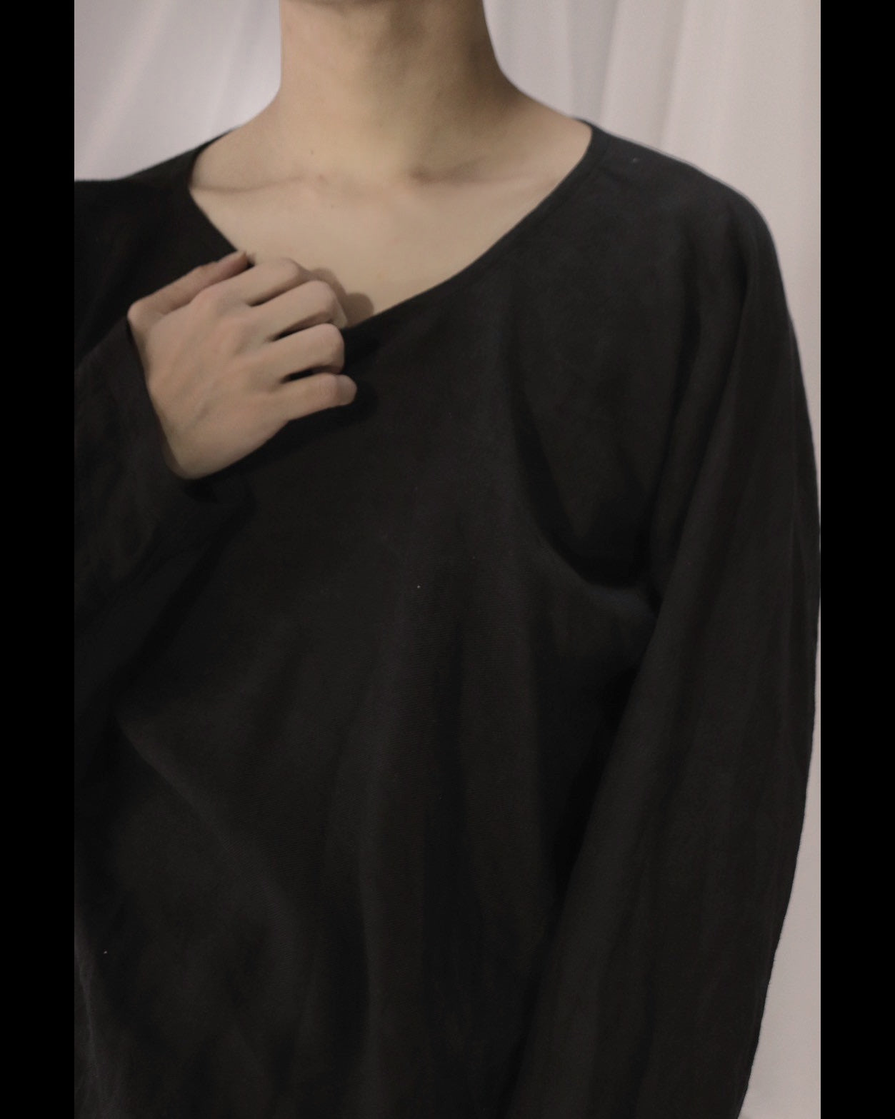 bias-cut pullover