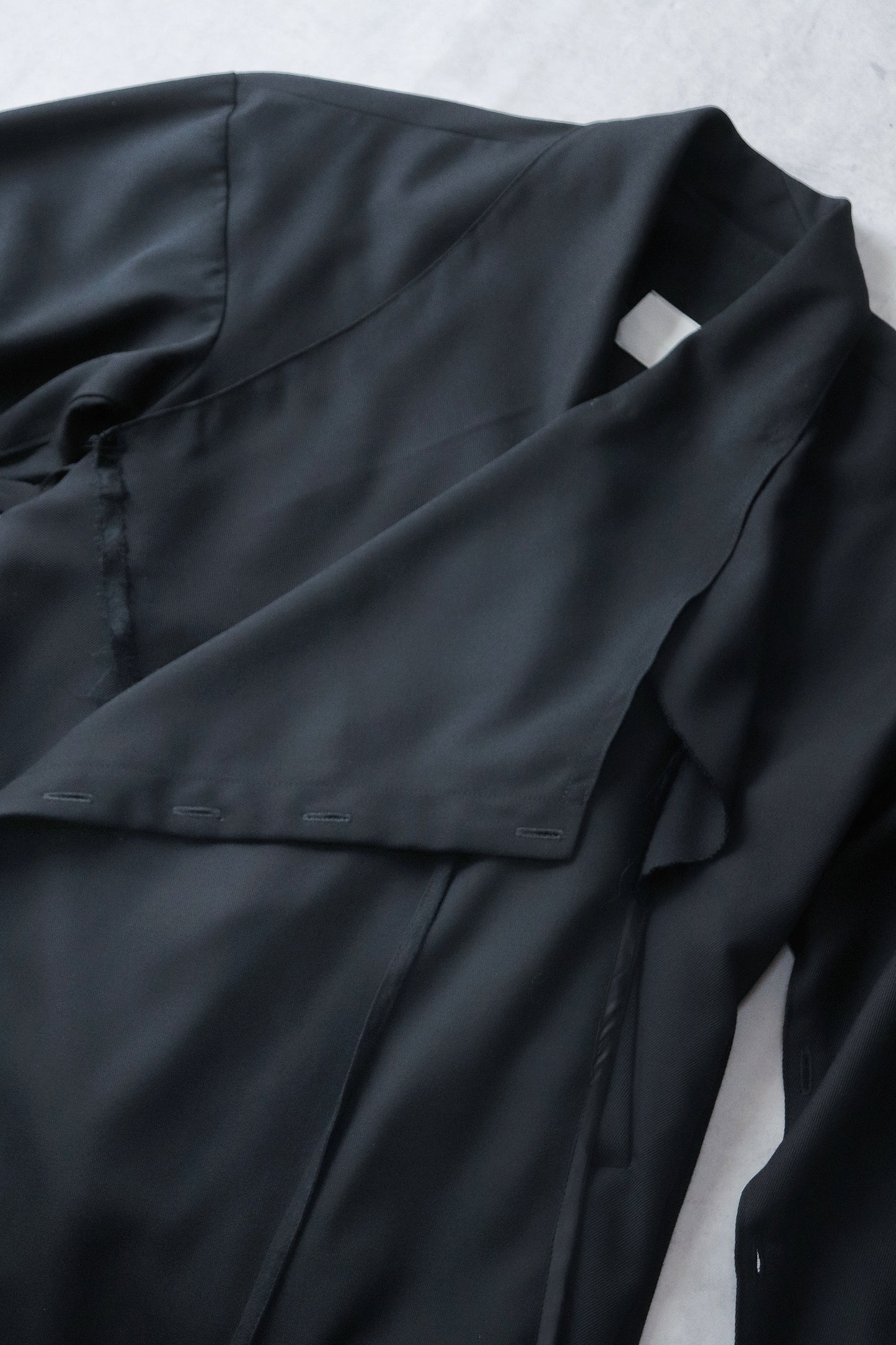 layered frayed coat