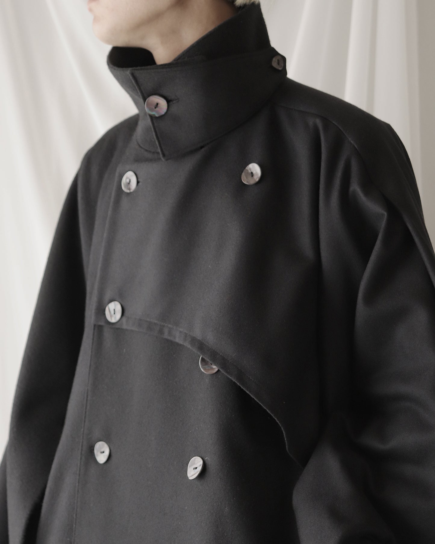 wool layered trench coat