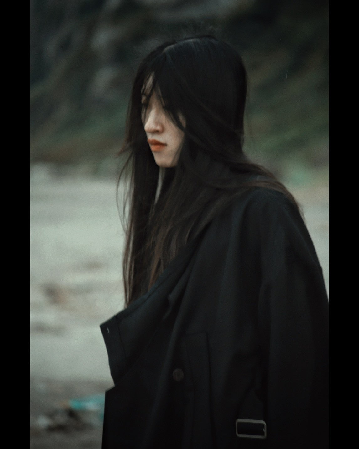 layered frayed coat