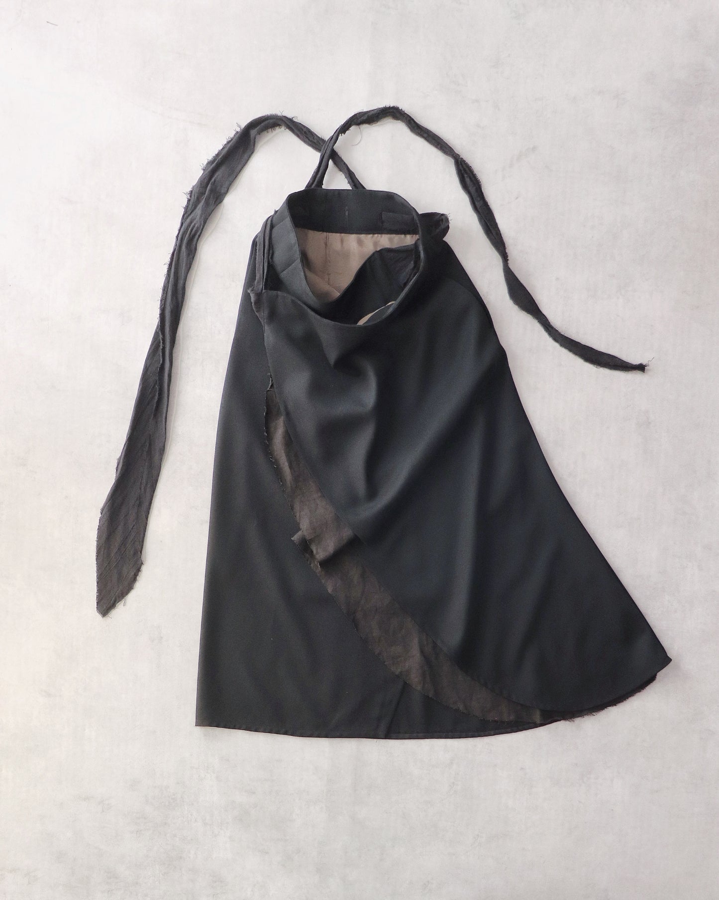 wrapped layered frayed skirt