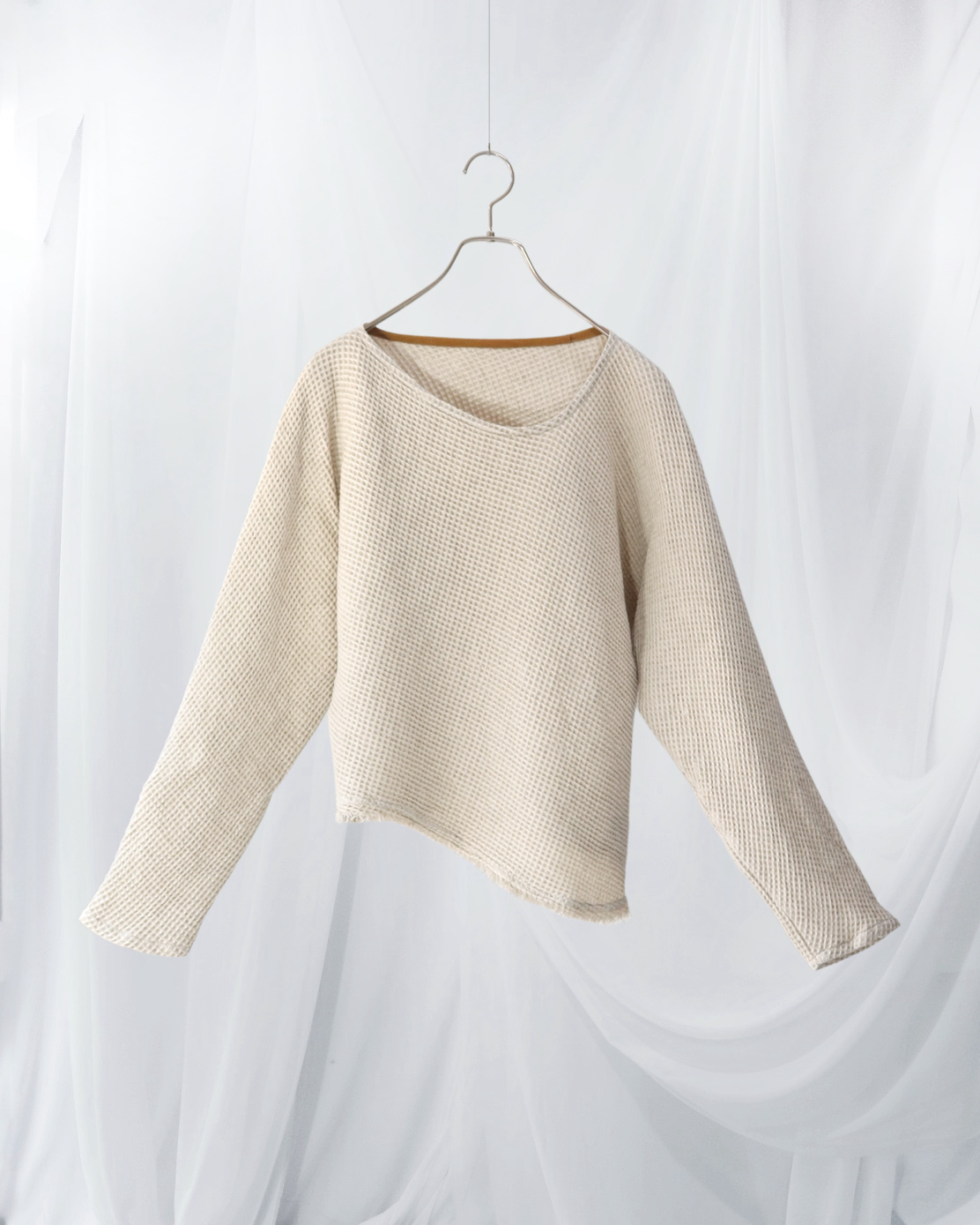 waffle bias pullover