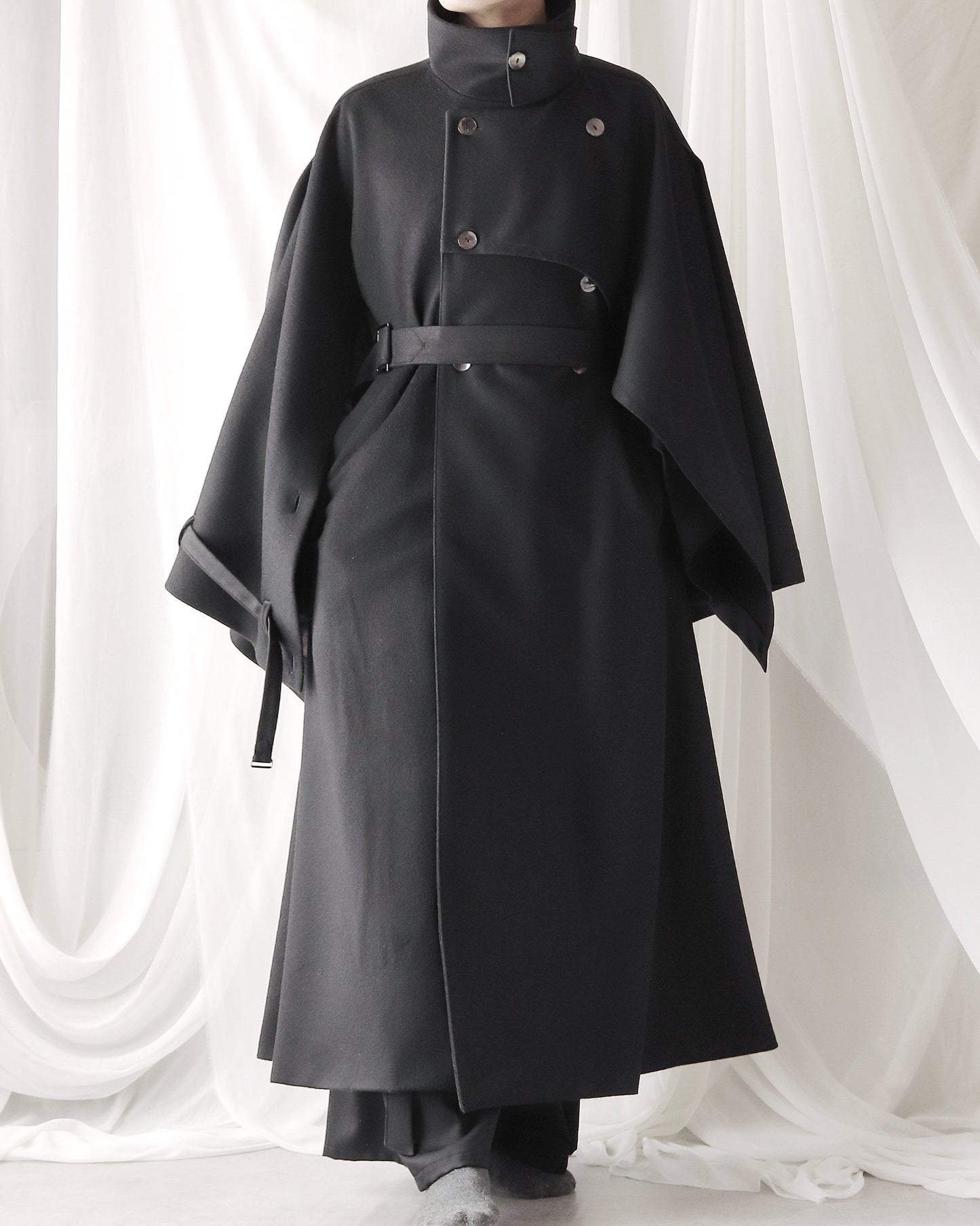 wool layered trench coat