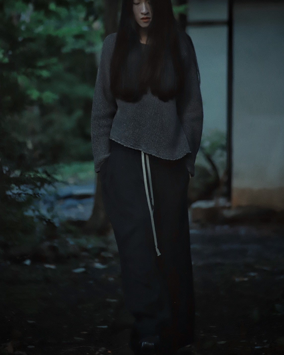 asymmetry tuck easy pants