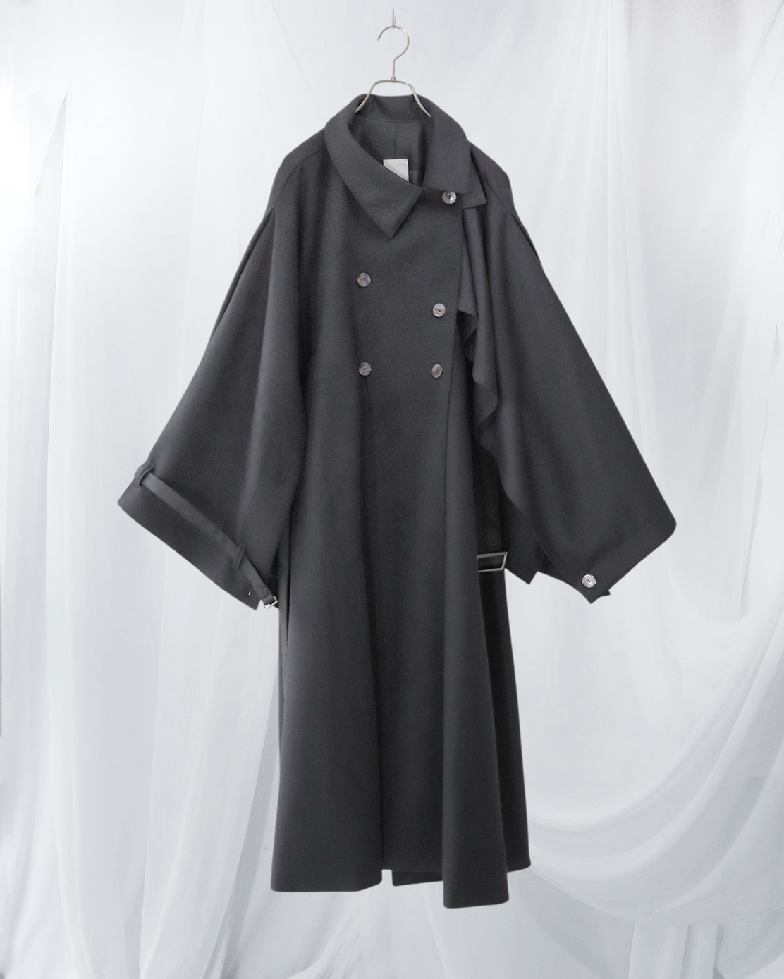 wool layered trench coat