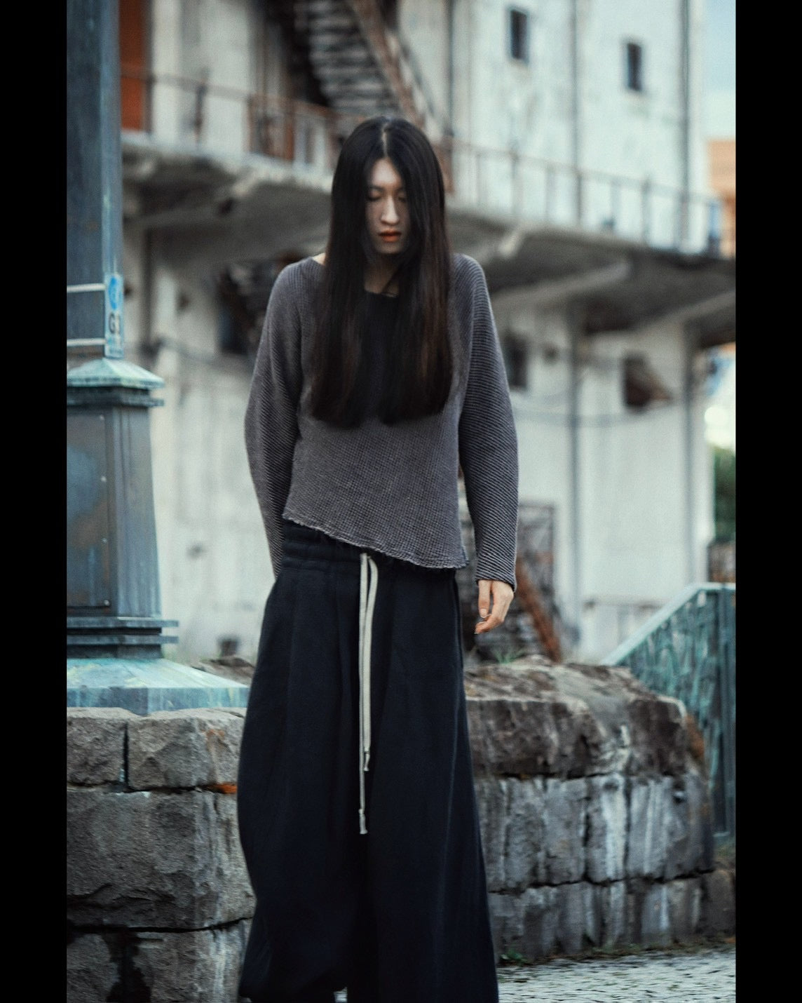 asymmetry tuck easy pants