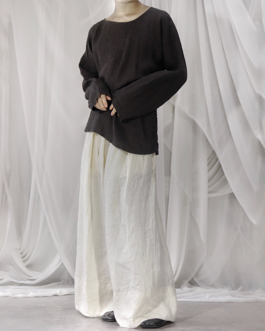 bias-cut pullover
