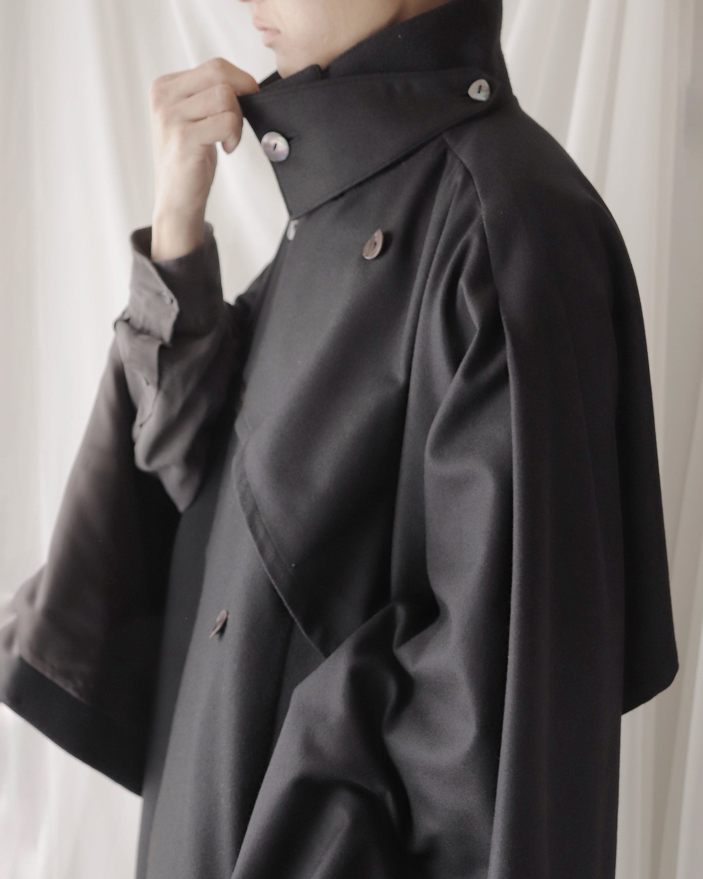 wool layered trench coat