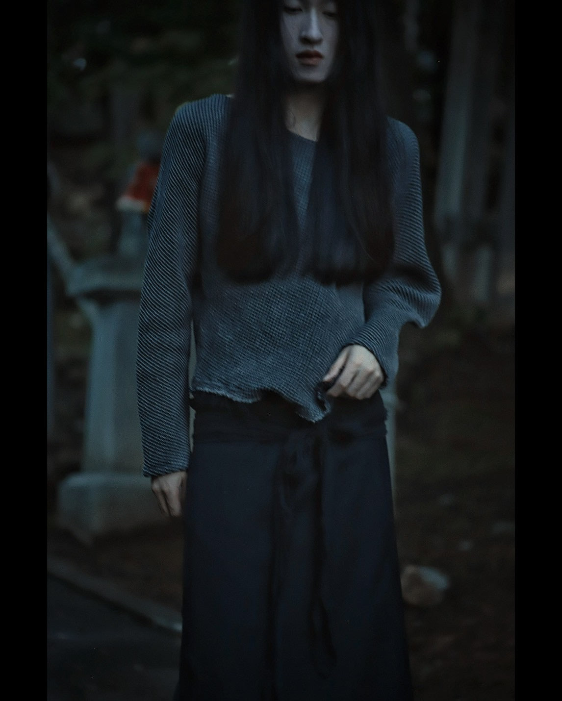 waffle bias pullover